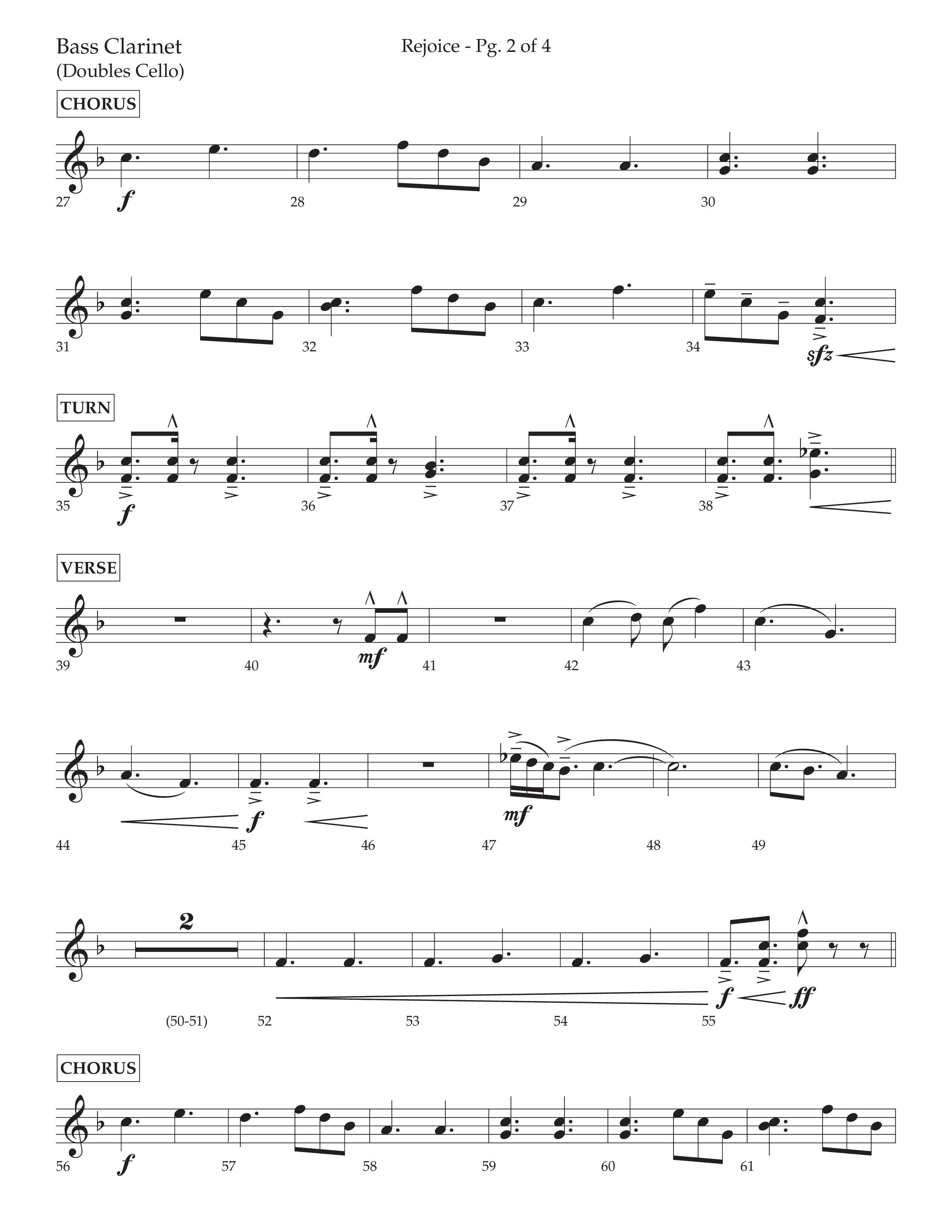 Rejoice (Choral Anthem SATB) Bass Clarinet (Lifeway Choral / Arr. Cliff Duren)