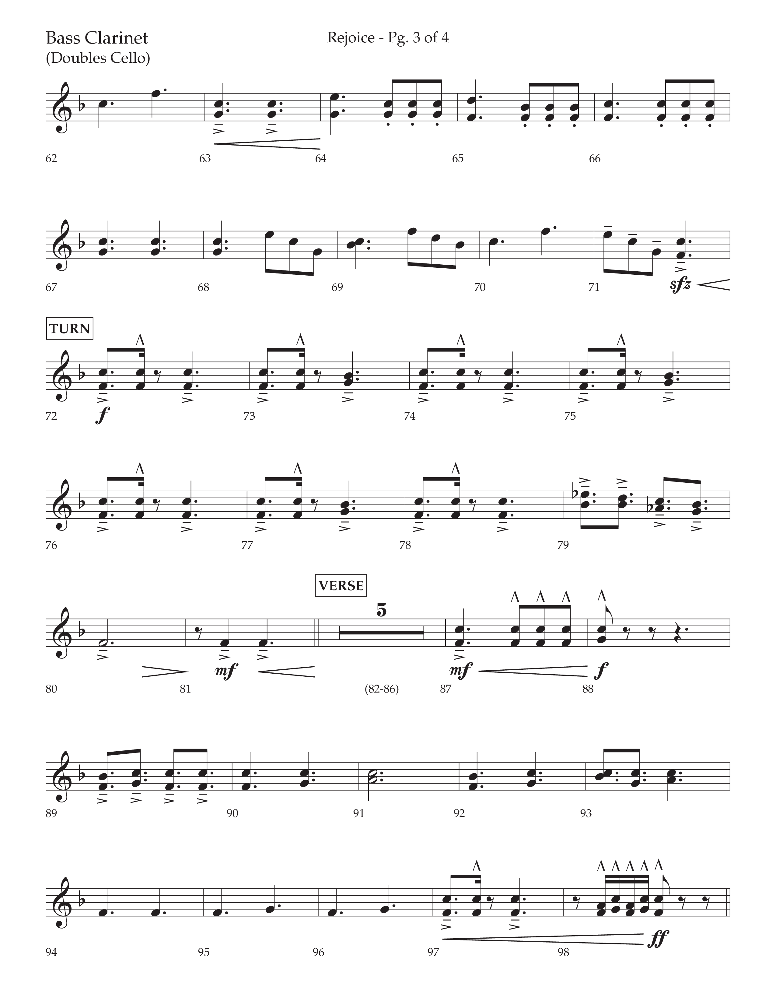 Rejoice (Choral Anthem SATB) Bass Clarinet (Lifeway Choral / Arr. Cliff Duren)