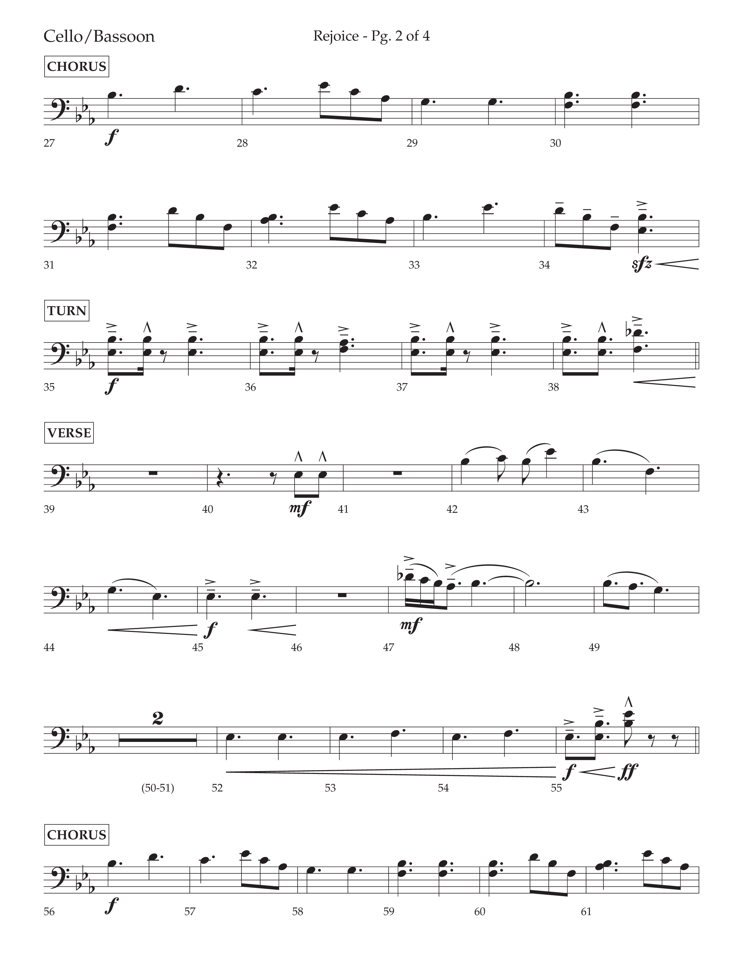 Rejoice (Choral Anthem SATB) Cello (Lifeway Choral / Arr. Cliff Duren)
