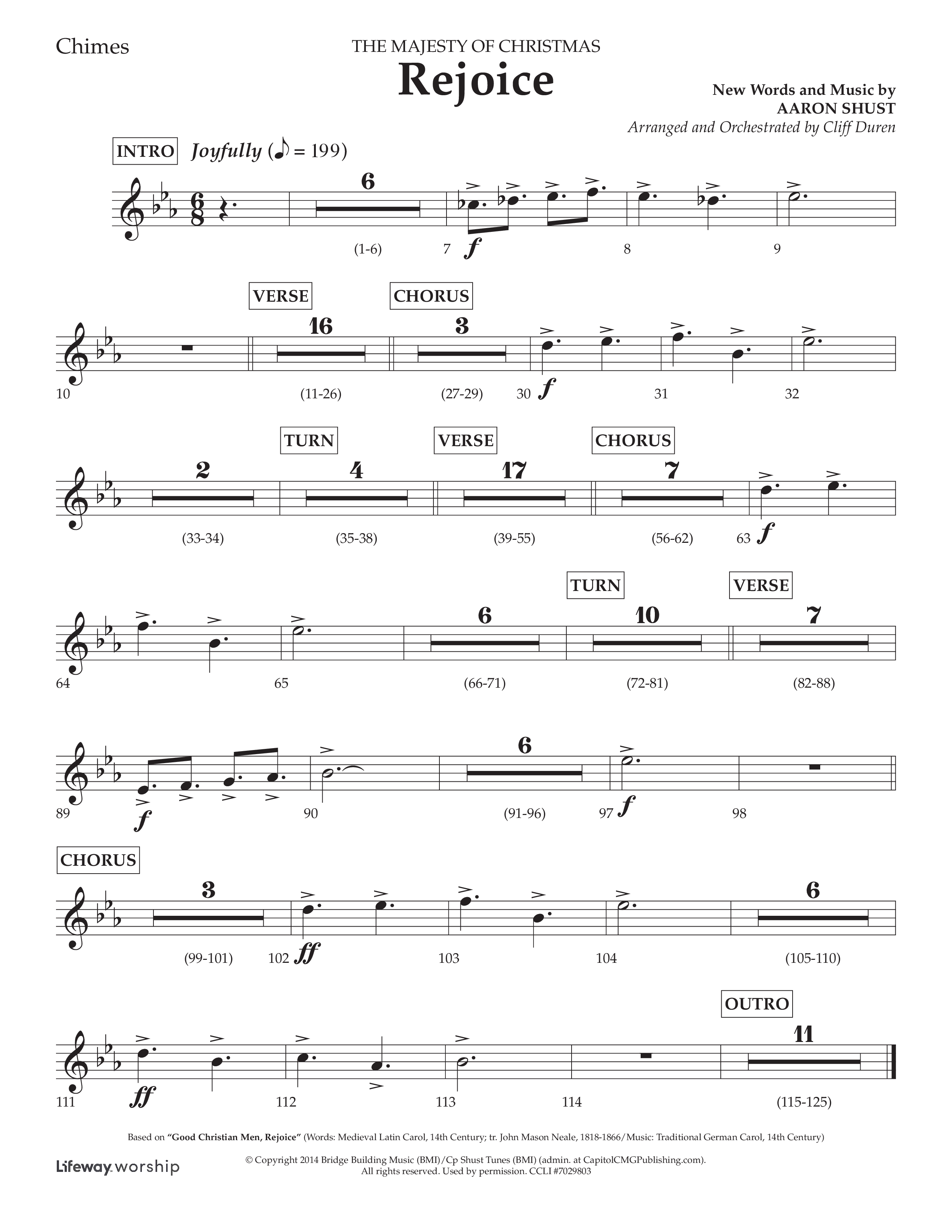 Rejoice (Choral Anthem SATB) Chimes (Lifeway Choral / Arr. Cliff Duren)