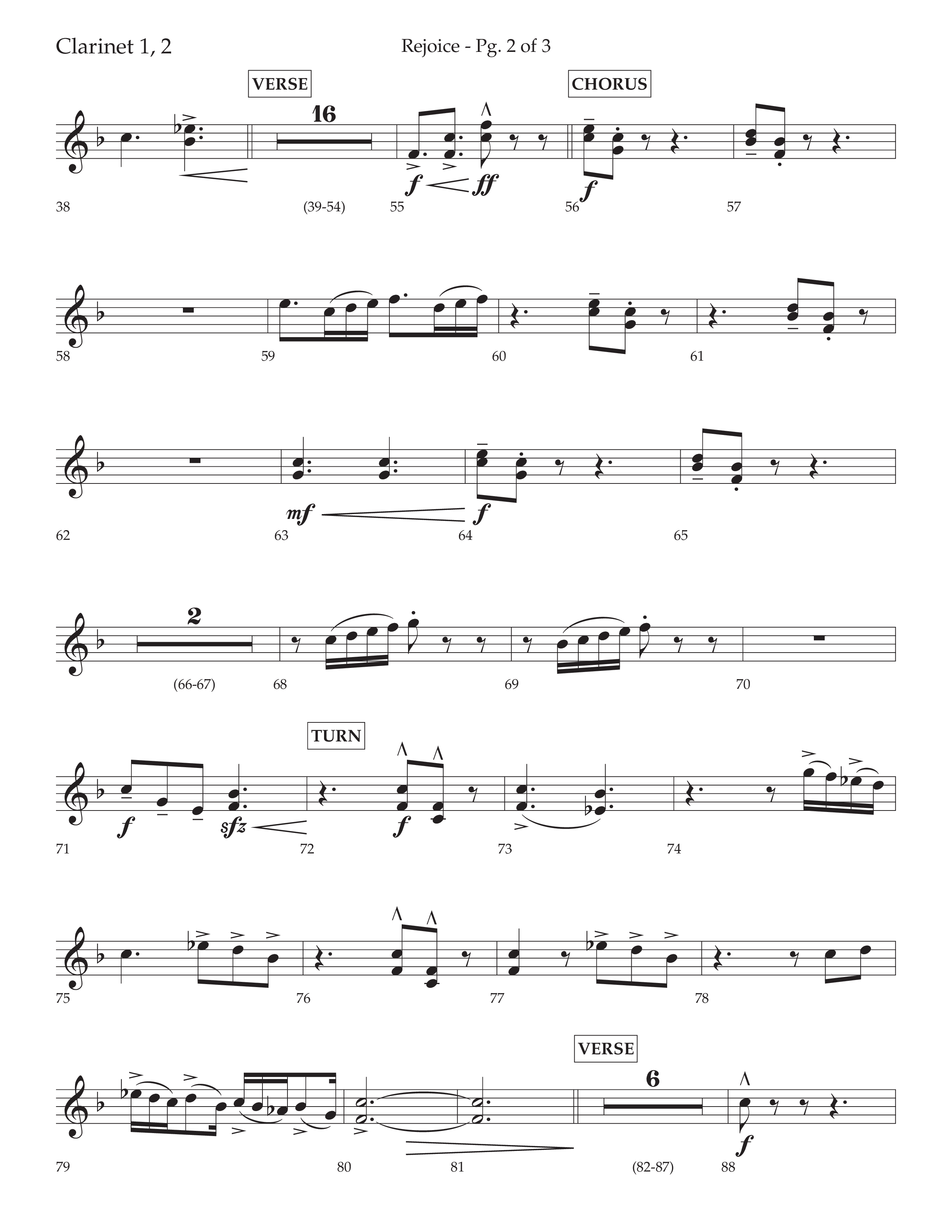Rejoice (Choral Anthem SATB) Clarinet 1/2 (Lifeway Choral / Arr. Cliff Duren)