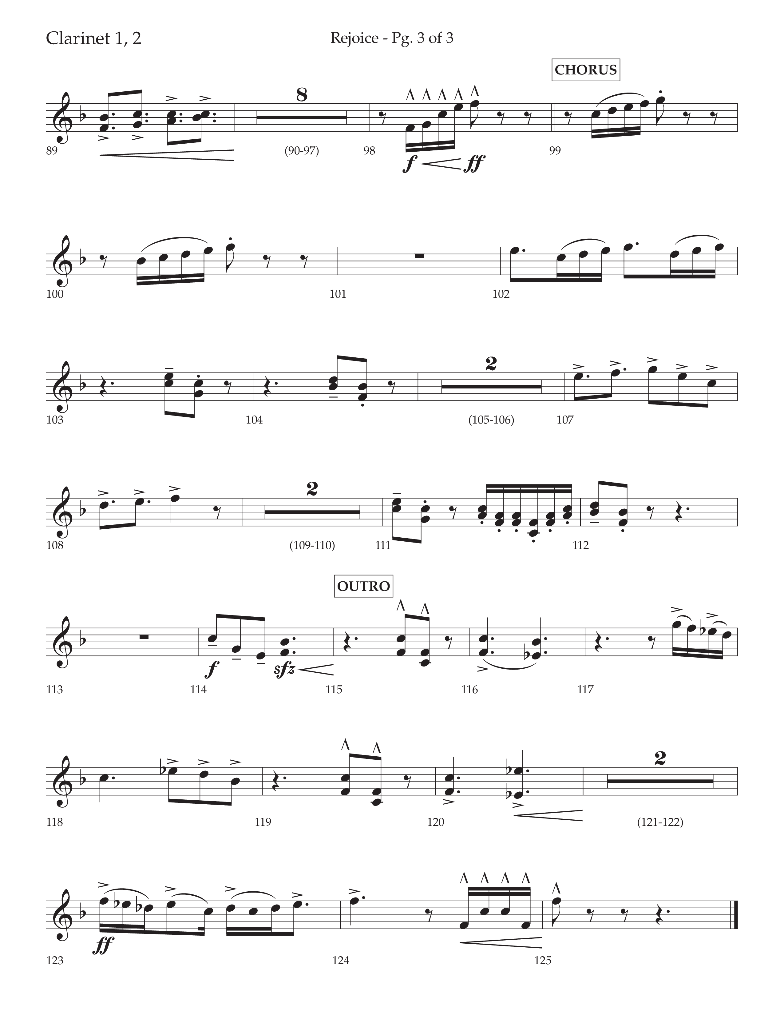 Rejoice (Choral Anthem SATB) Clarinet 1/2 (Lifeway Choral / Arr. Cliff Duren)