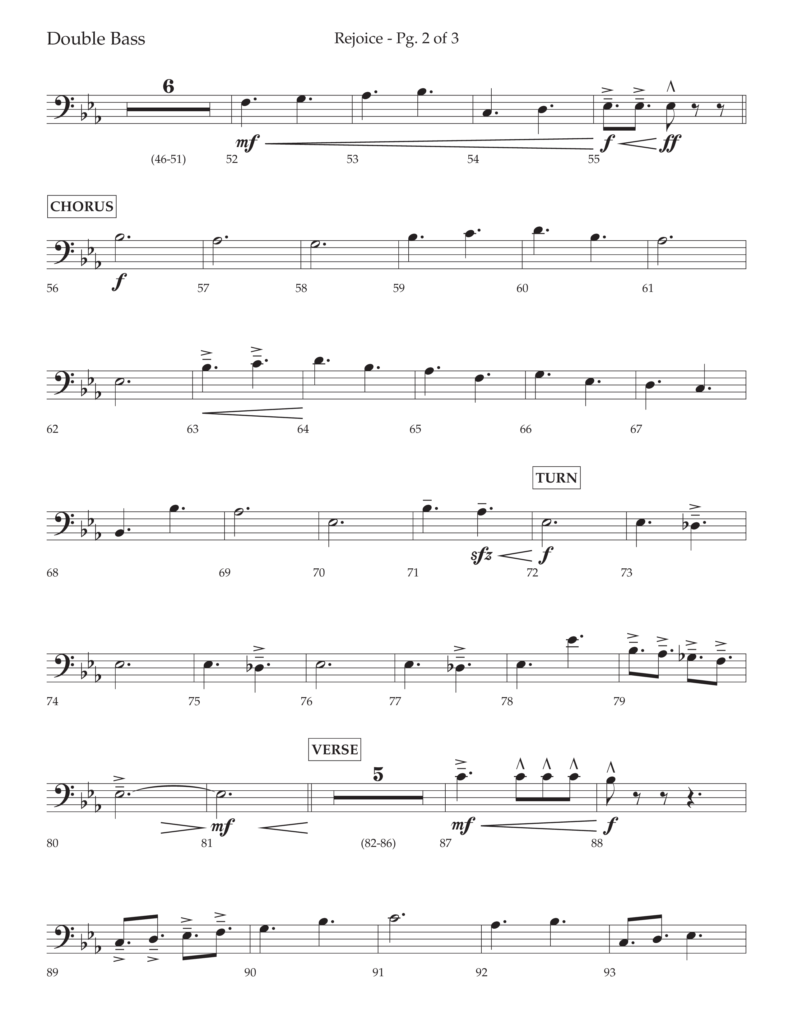 Rejoice (Choral Anthem SATB) Double Bass (Lifeway Choral / Arr. Cliff Duren)
