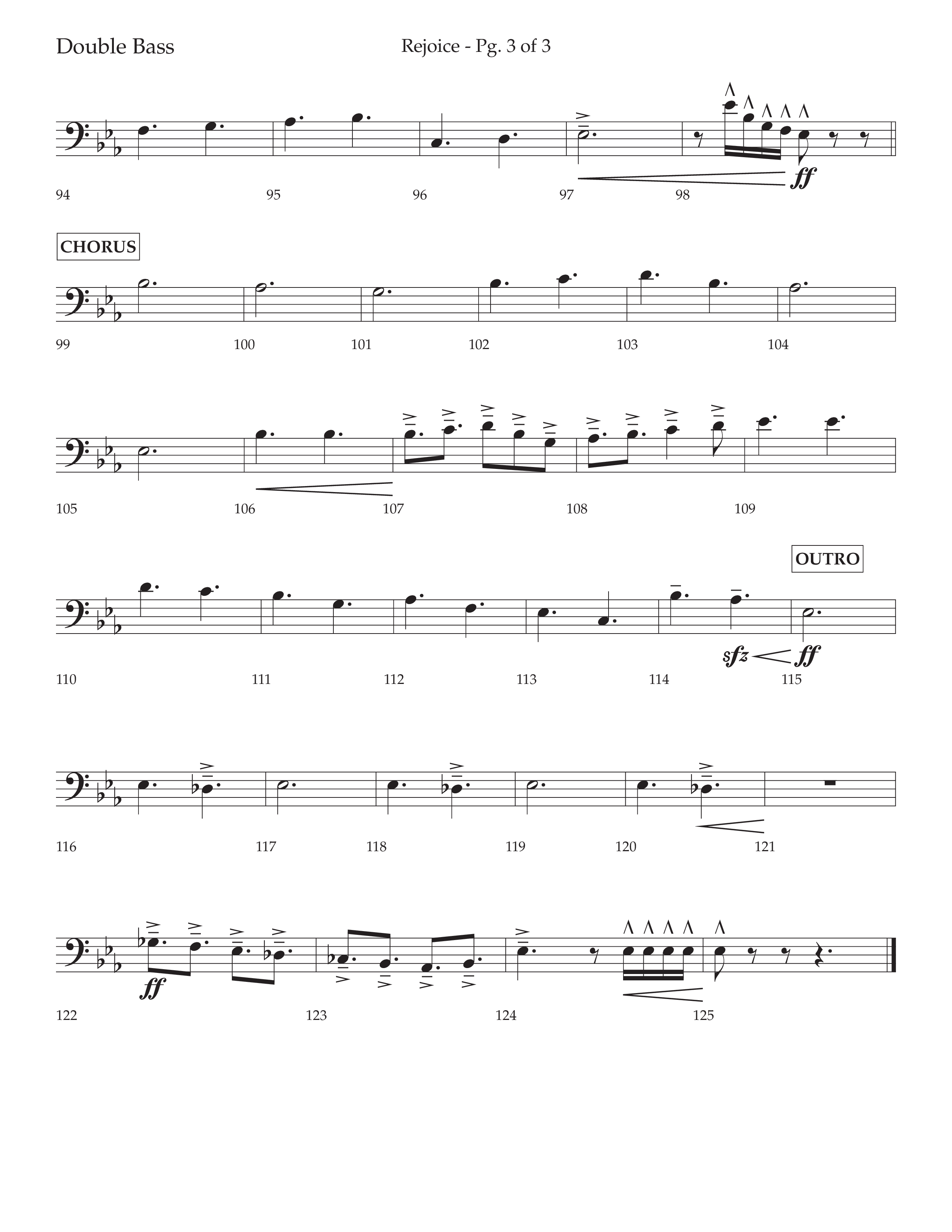 Rejoice (Choral Anthem SATB) Double Bass (Lifeway Choral / Arr. Cliff Duren)