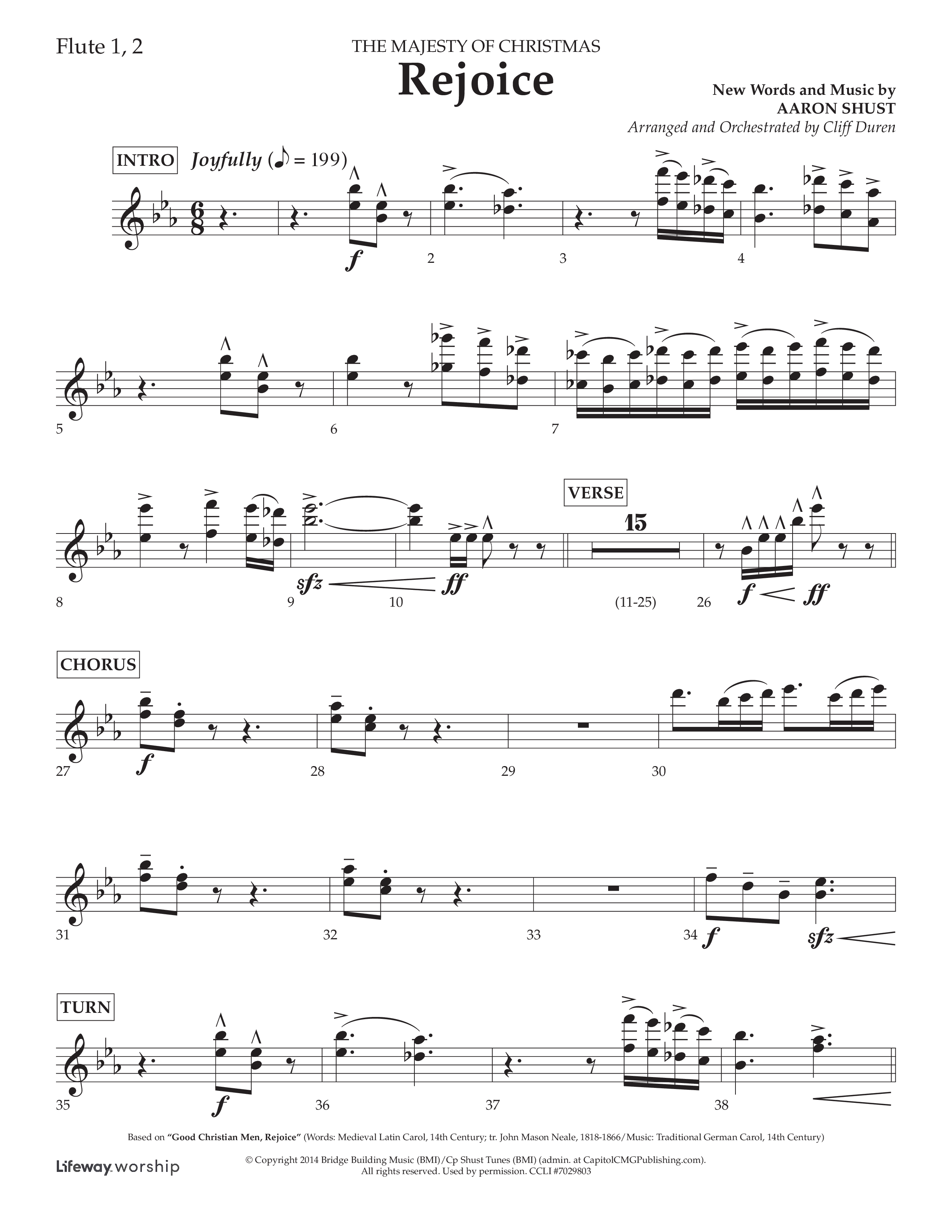 Rejoice (Choral Anthem SATB) Flute 1/2 (Lifeway Choral / Arr. Cliff Duren)