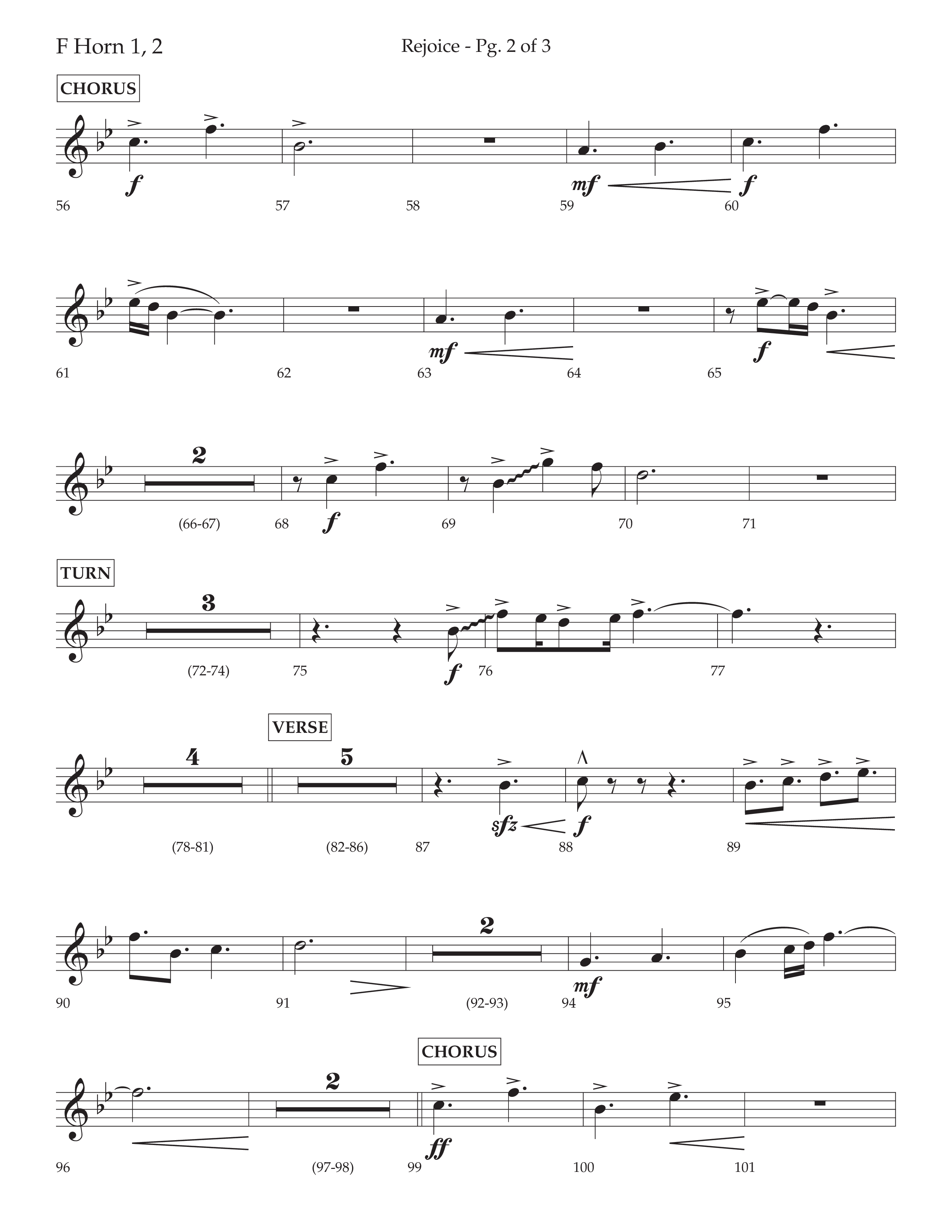 Rejoice (Choral Anthem SATB) French Horn 1/2 (Lifeway Choral / Arr. Cliff Duren)