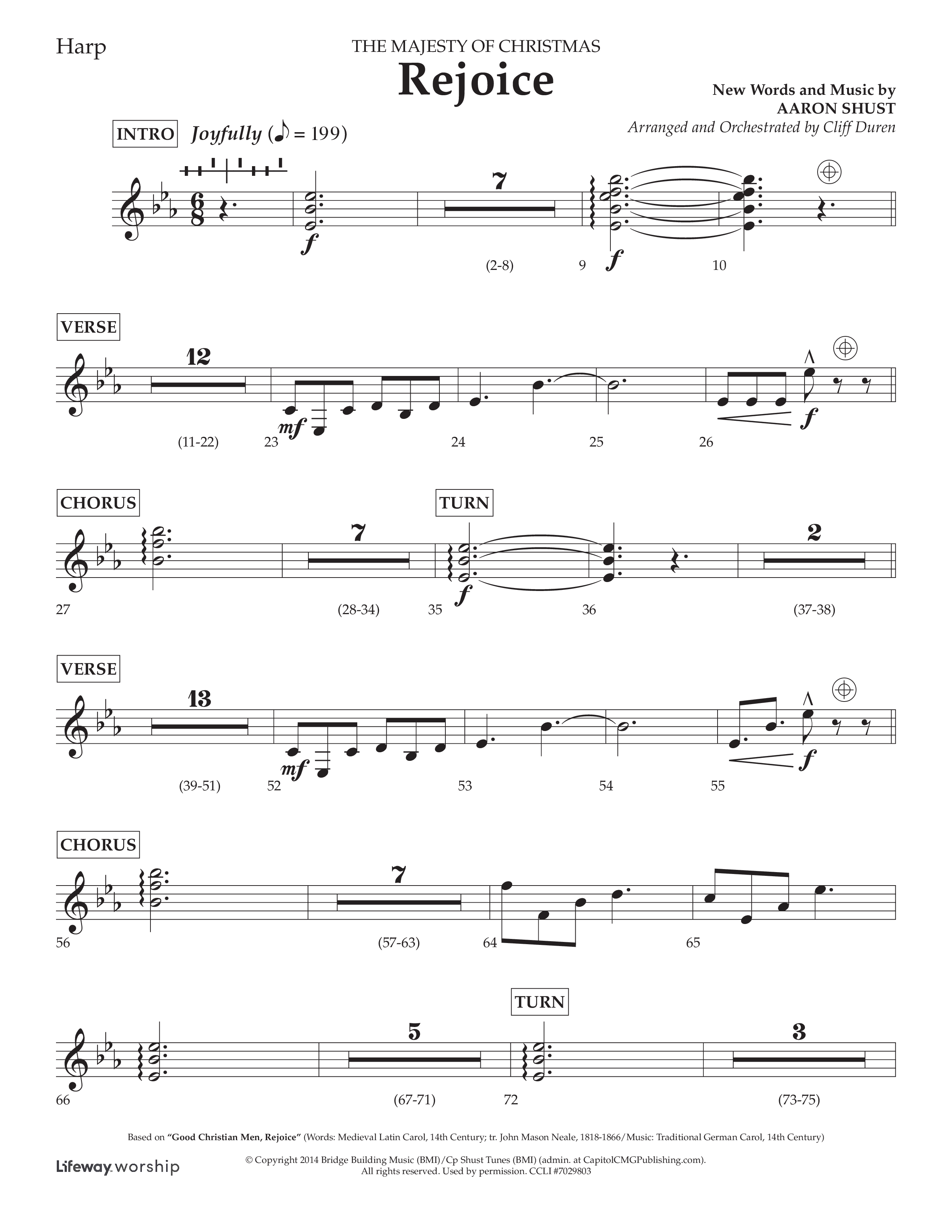 Rejoice (Choral Anthem SATB) Harp (Lifeway Choral / Arr. Cliff Duren)