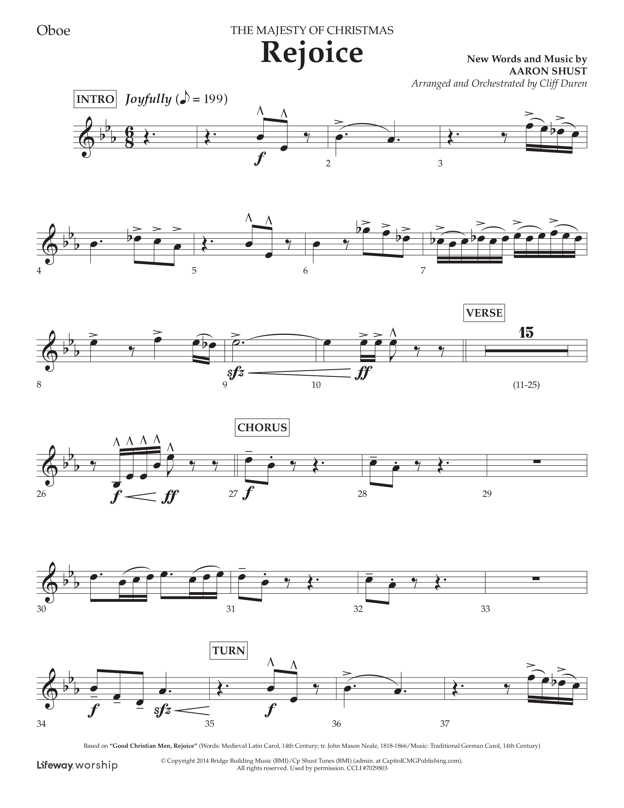 Rejoice (Choral Anthem SATB) Oboe (Lifeway Choral / Arr. Cliff Duren)