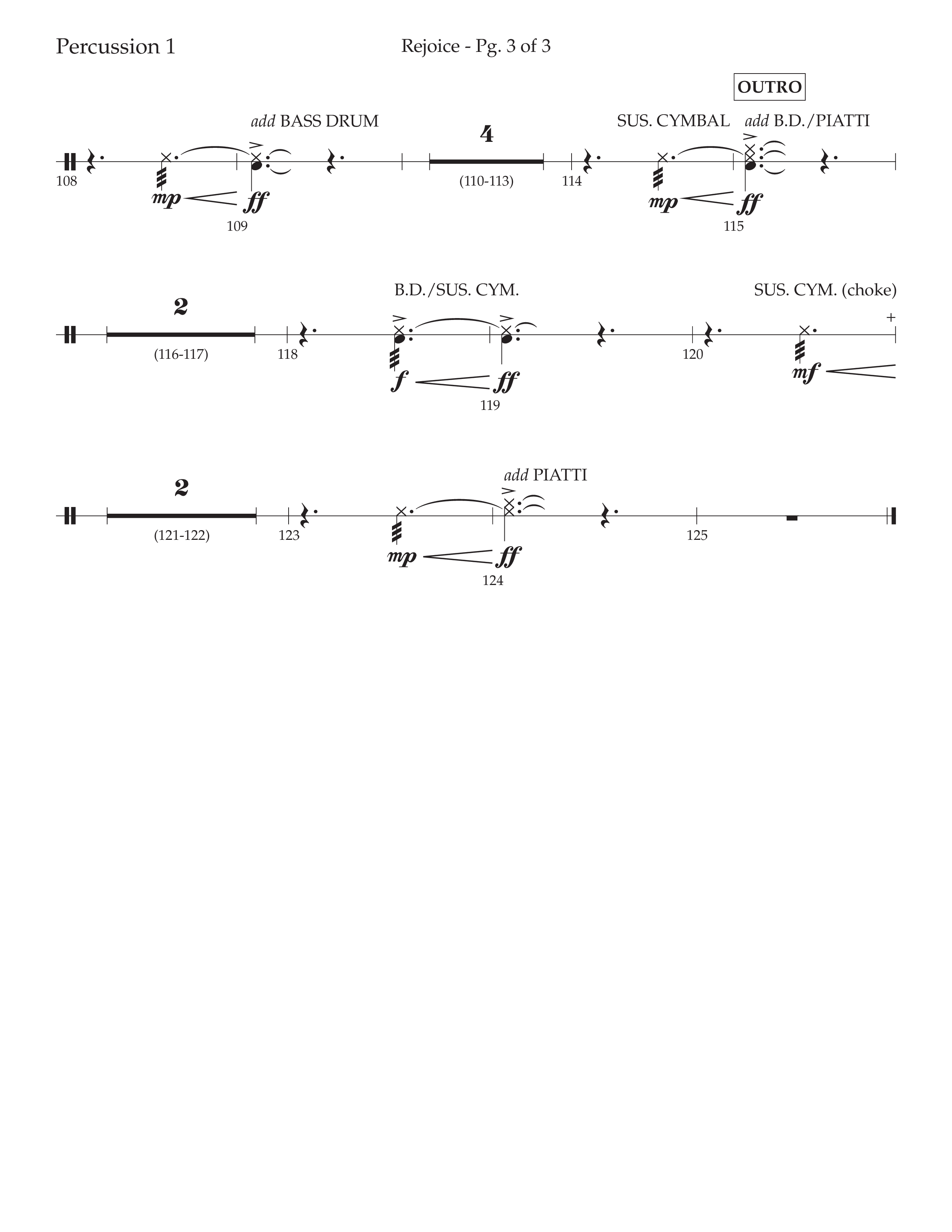 Rejoice (Choral Anthem SATB) Percussion 1/2 (Lifeway Choral / Arr. Cliff Duren)