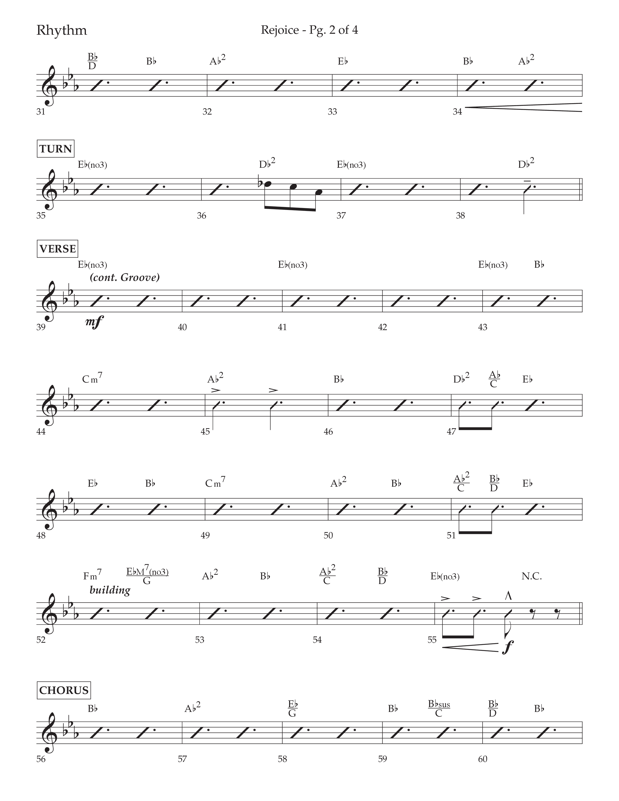 Rejoice (Choral Anthem SATB) Rhythm Chart (Lifeway Choral / Arr. Cliff Duren)