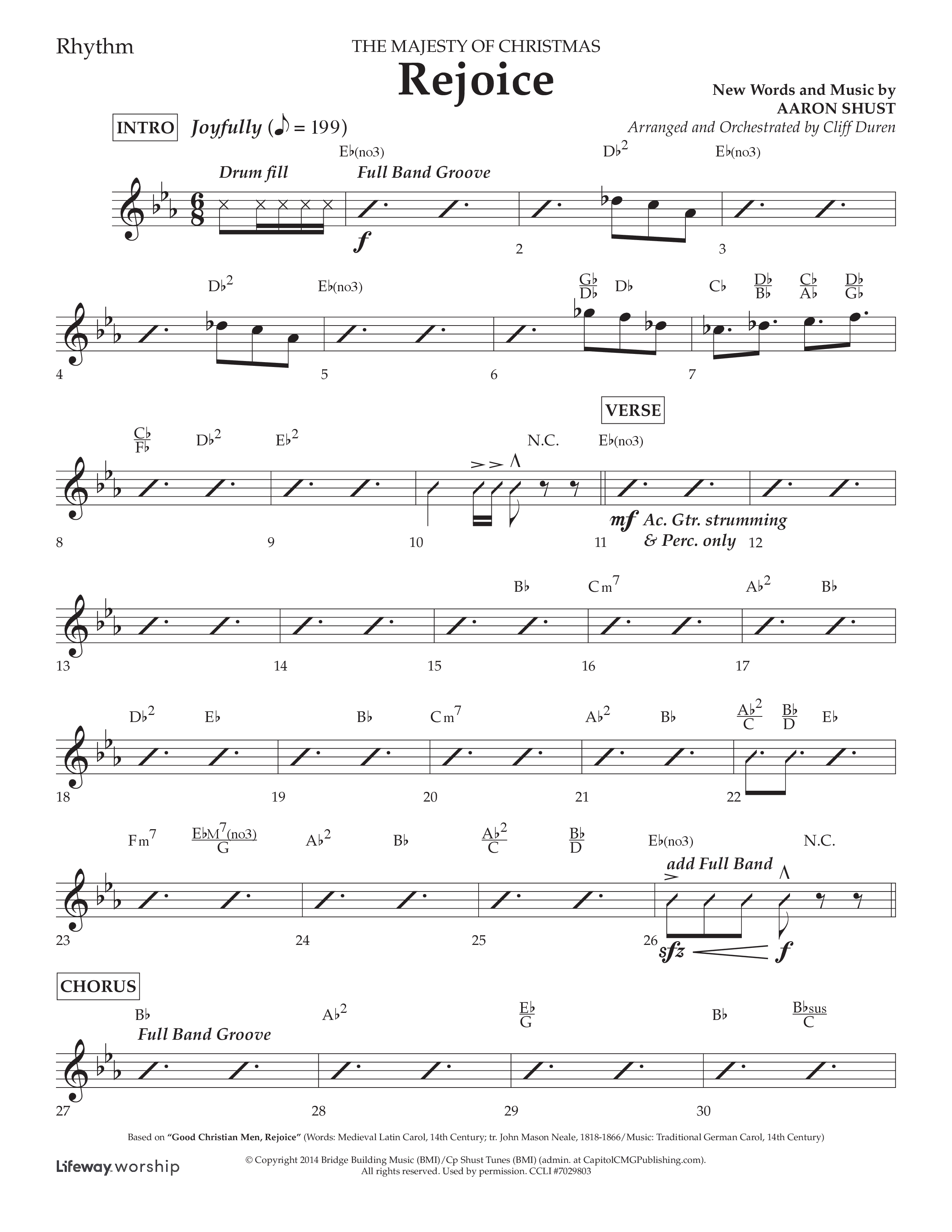 Rejoice (Choral Anthem SATB) Lead Melody & Rhythm (Lifeway Choral / Arr. Cliff Duren)