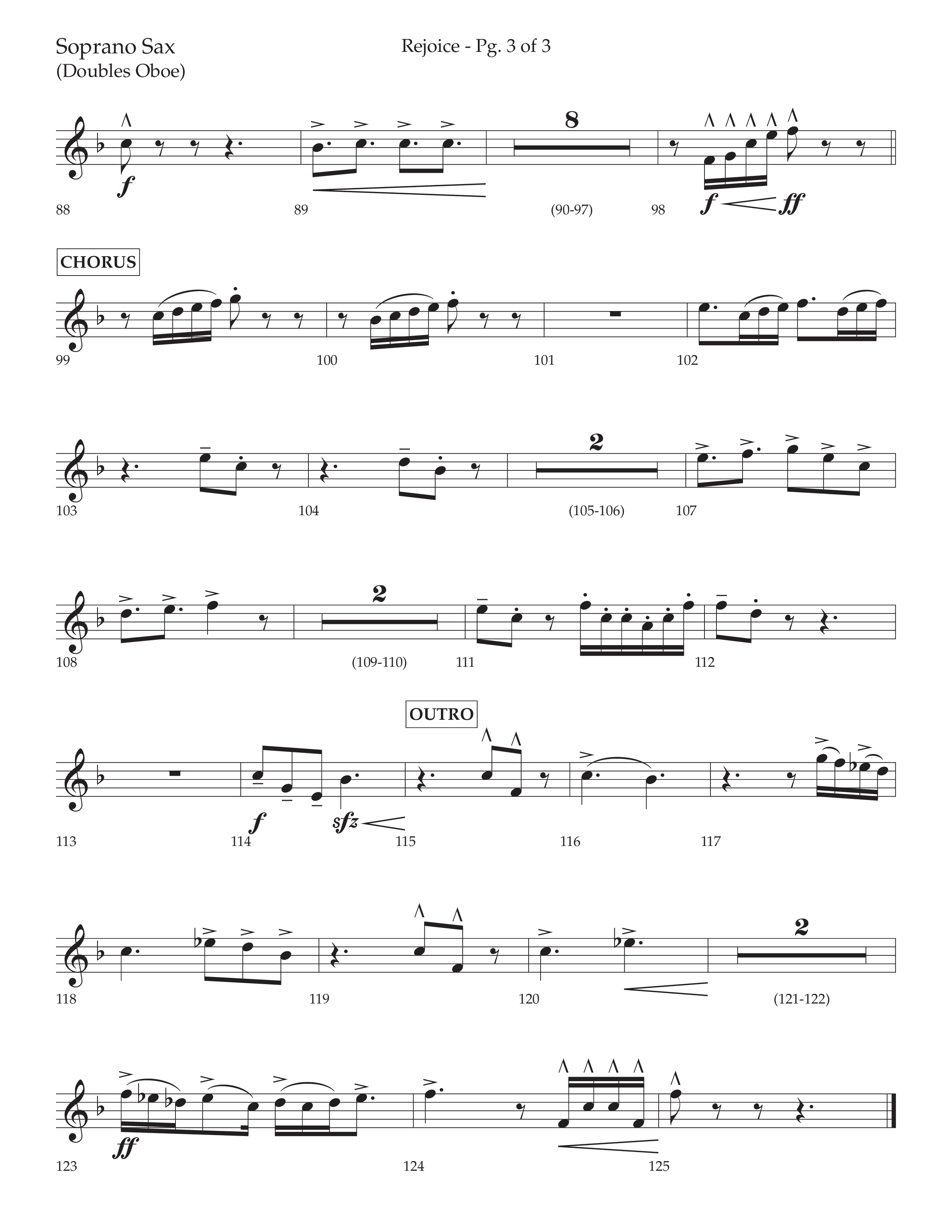 Rejoice (Choral Anthem SATB) Soprano Sax (Lifeway Choral / Arr. Cliff Duren)