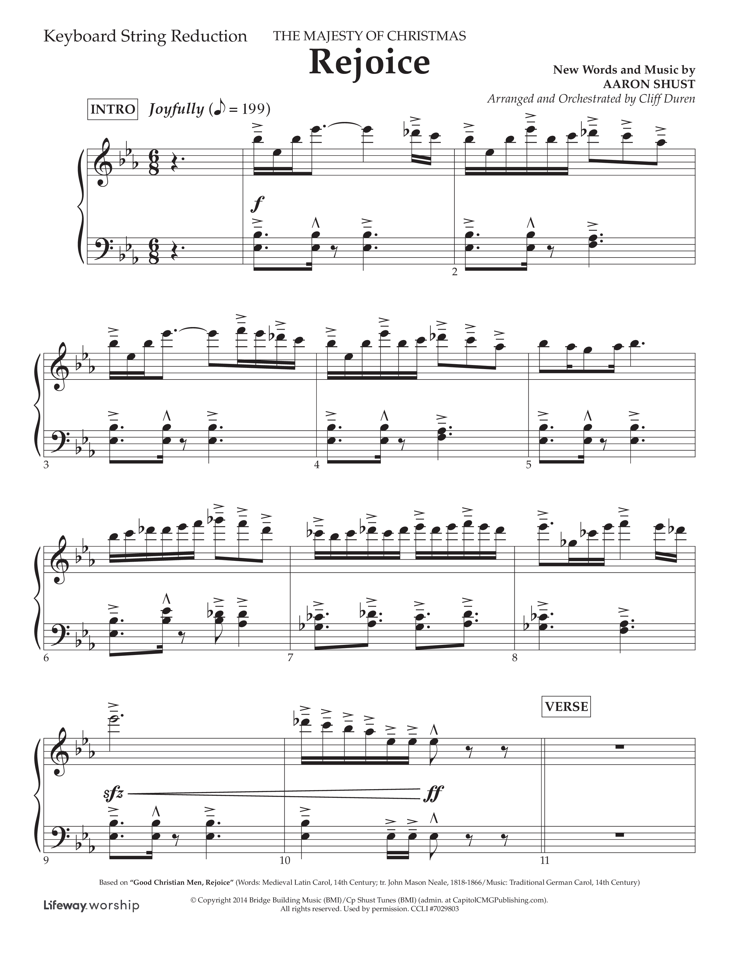 Rejoice (Choral Anthem SATB) String Reduction (Lifeway Choral / Arr. Cliff Duren)