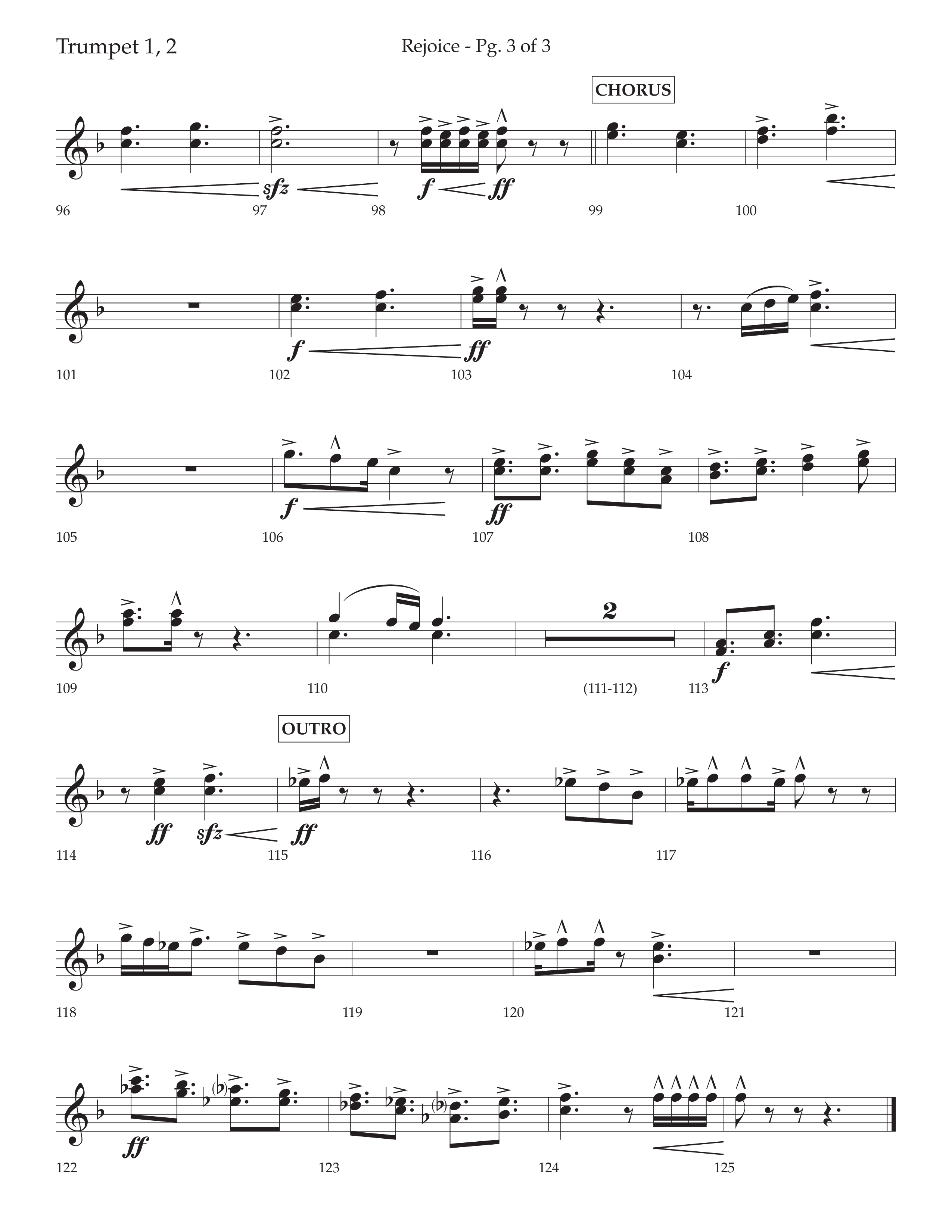 Rejoice (Choral Anthem SATB) Trumpet 1,2 (Lifeway Choral / Arr. Cliff Duren)