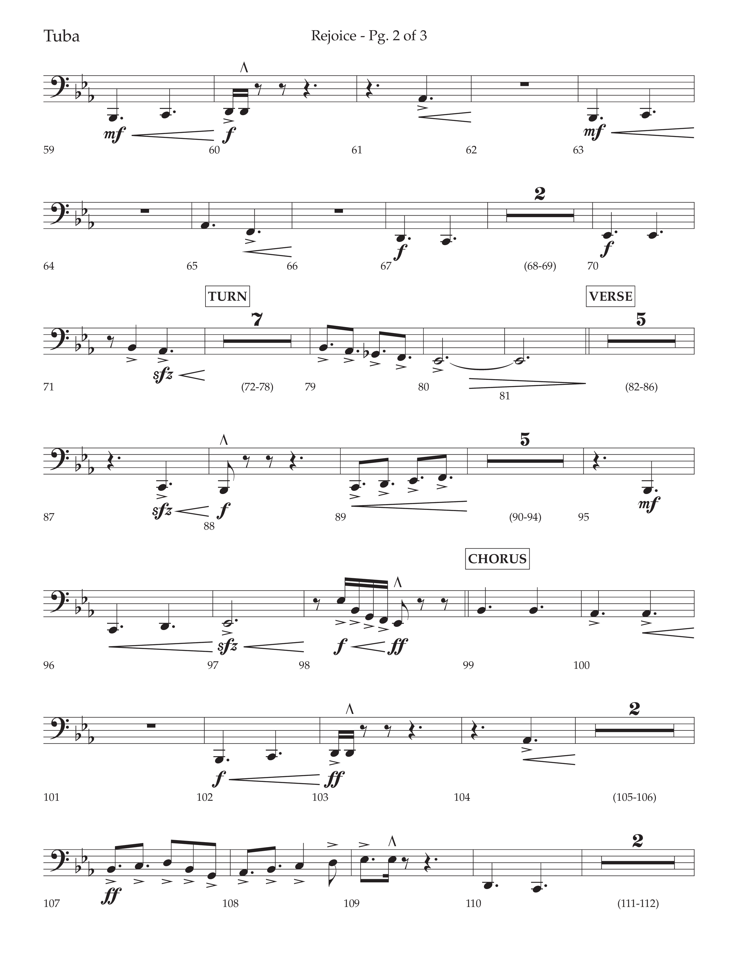 Rejoice (Choral Anthem SATB) Tuba (Lifeway Choral / Arr. Cliff Duren)