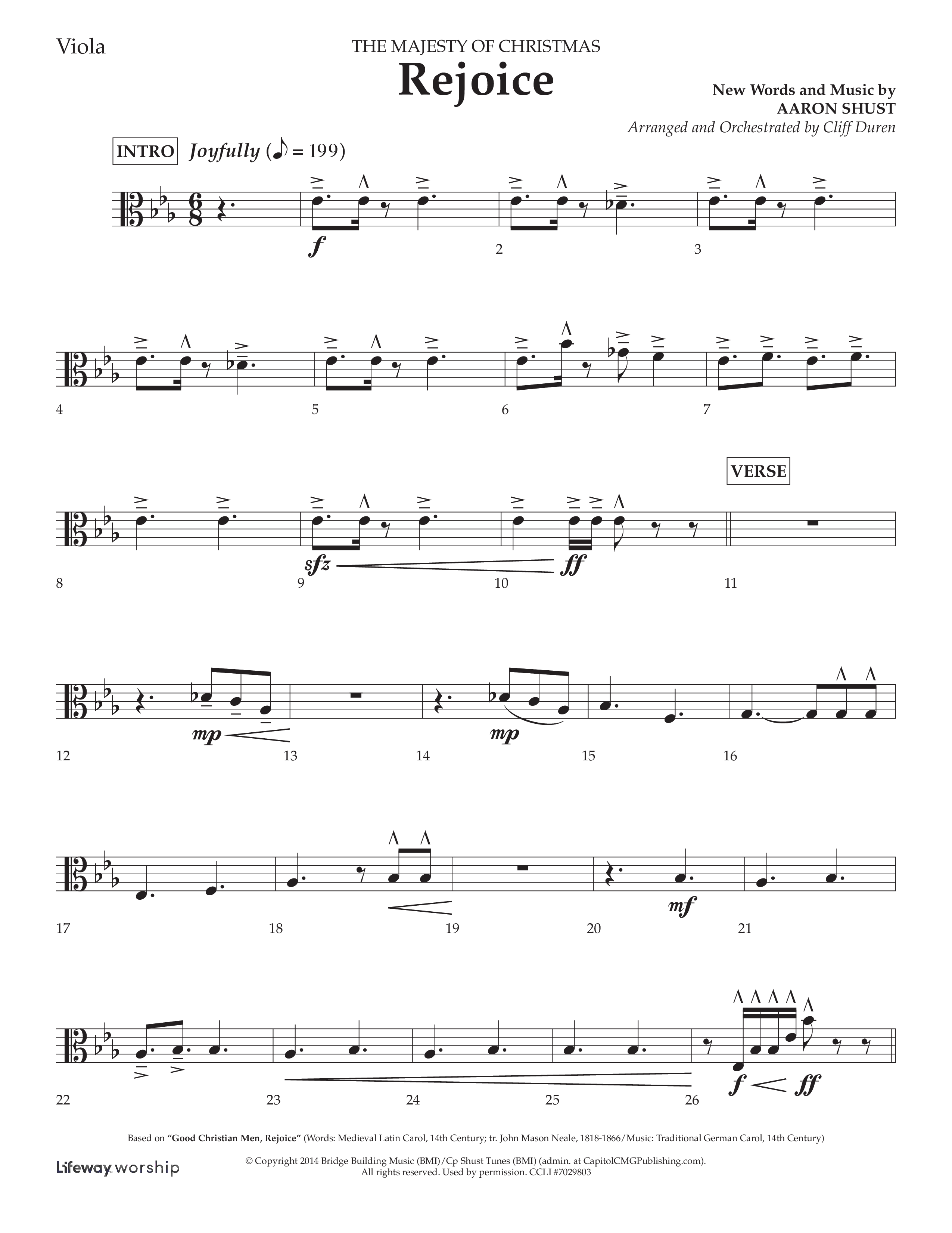 Rejoice (Choral Anthem SATB) Viola (Lifeway Choral / Arr. Cliff Duren)