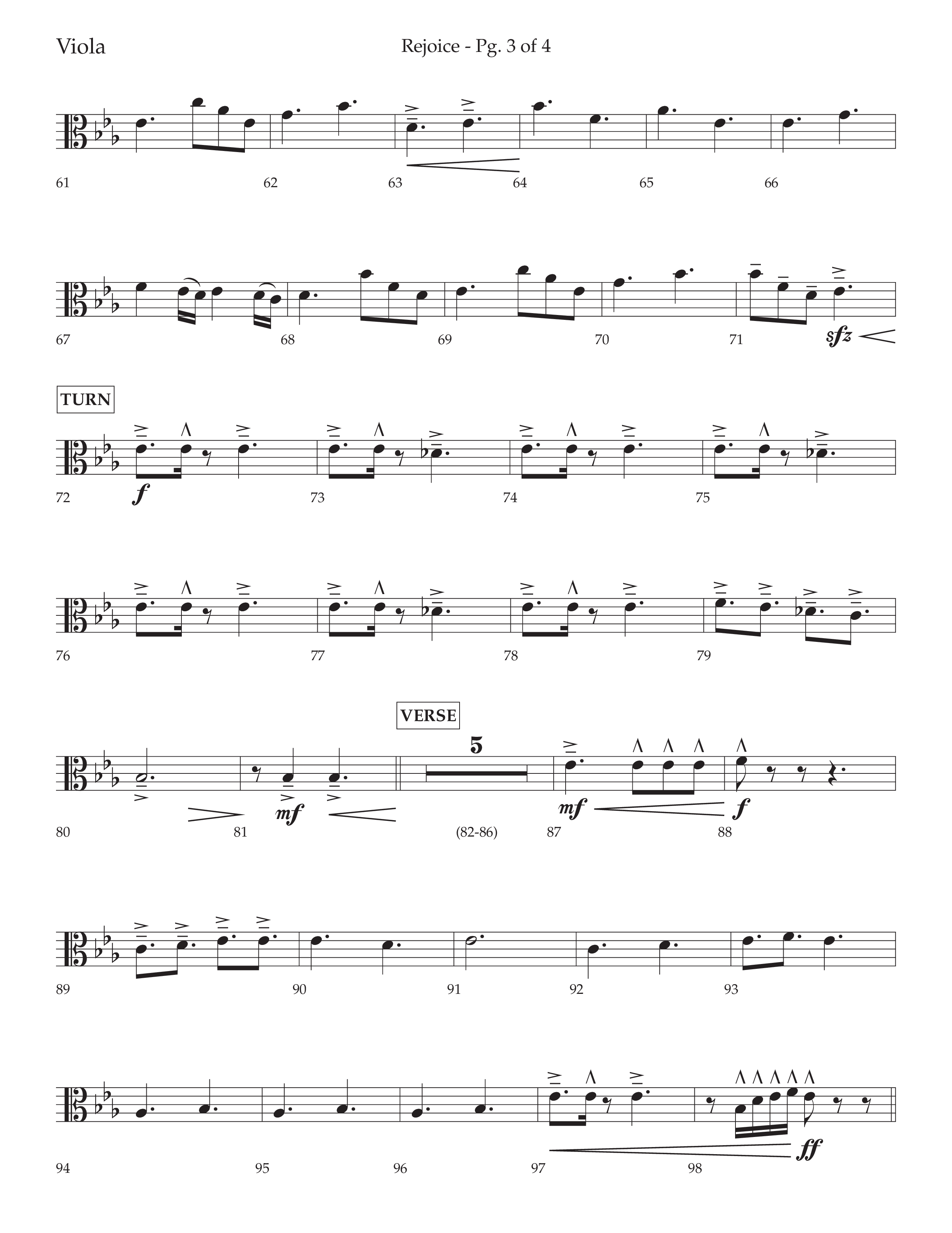 Rejoice (Choral Anthem SATB) Viola (Lifeway Choral / Arr. Cliff Duren)