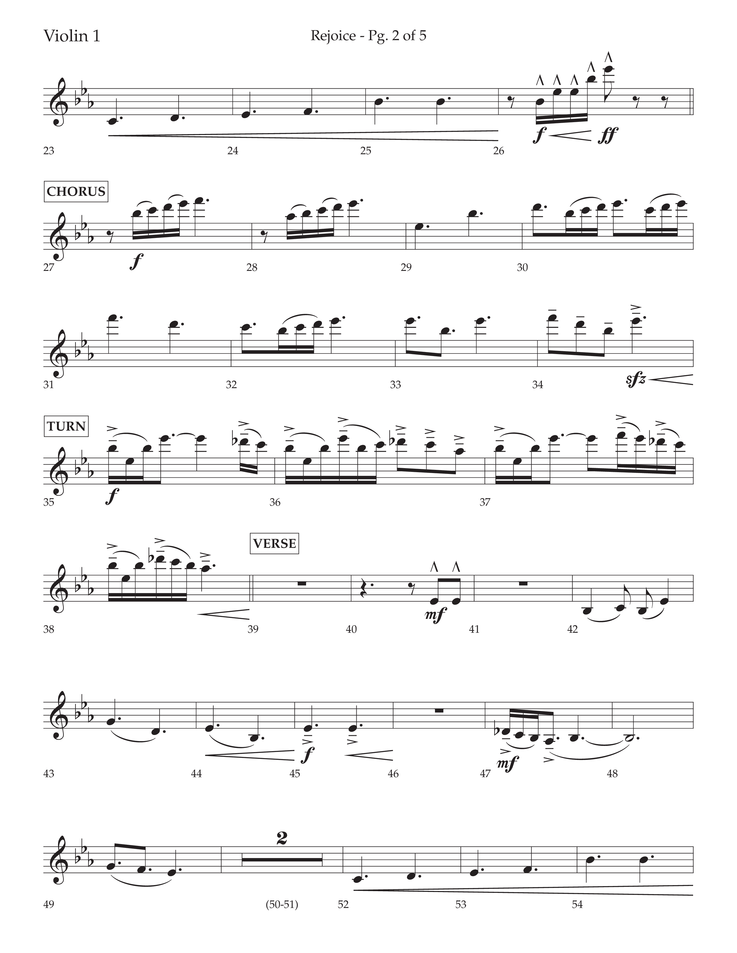 Rejoice (Choral Anthem SATB) Violin 1 (Lifeway Choral / Arr. Cliff Duren)