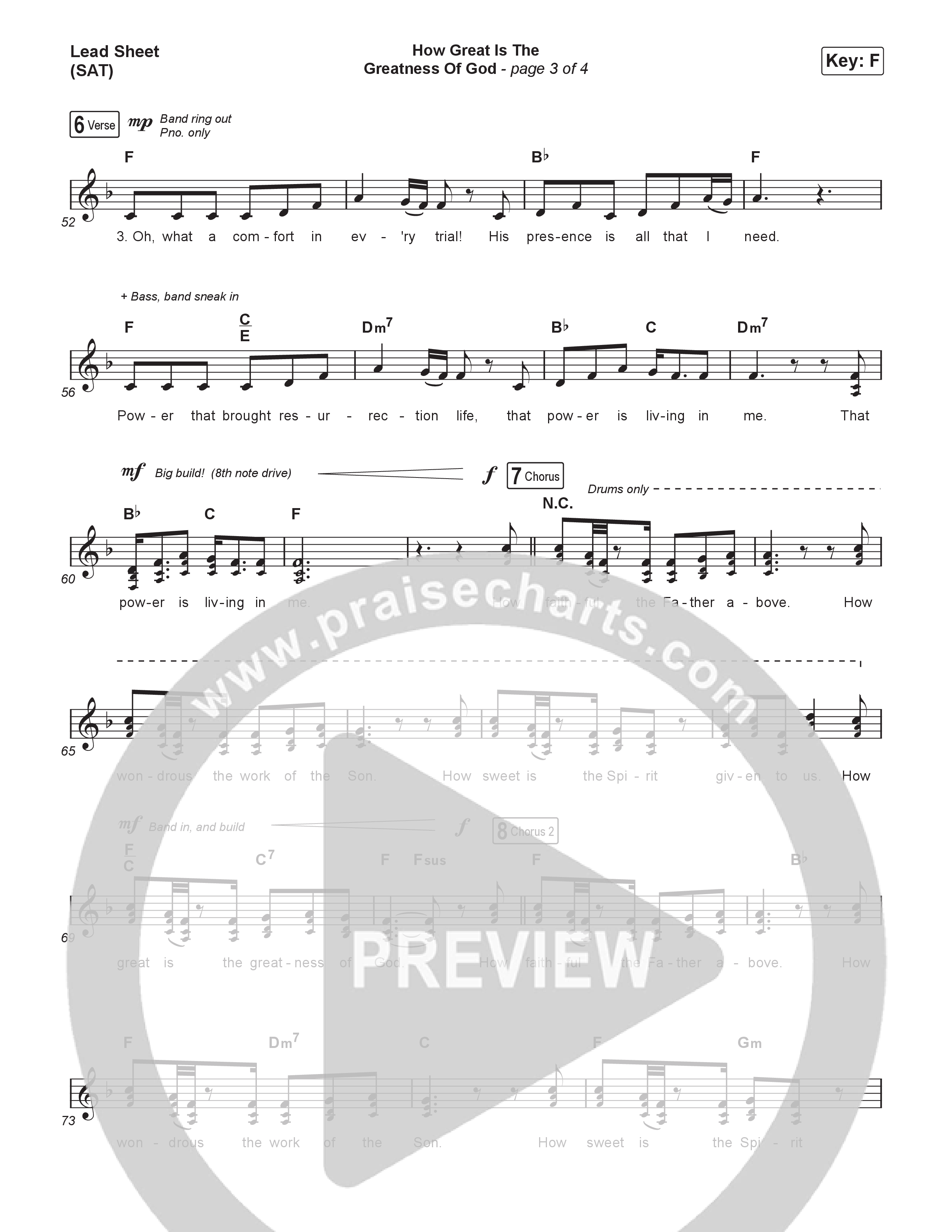 How Great Is The Greatness Of God (Choral Anthem SATB) Lead Sheet (SAT) (Keith & Kristyn Getty / Matt Boswell / Matt Papa / Bryan Fowler / Arr. Luke Gambill)