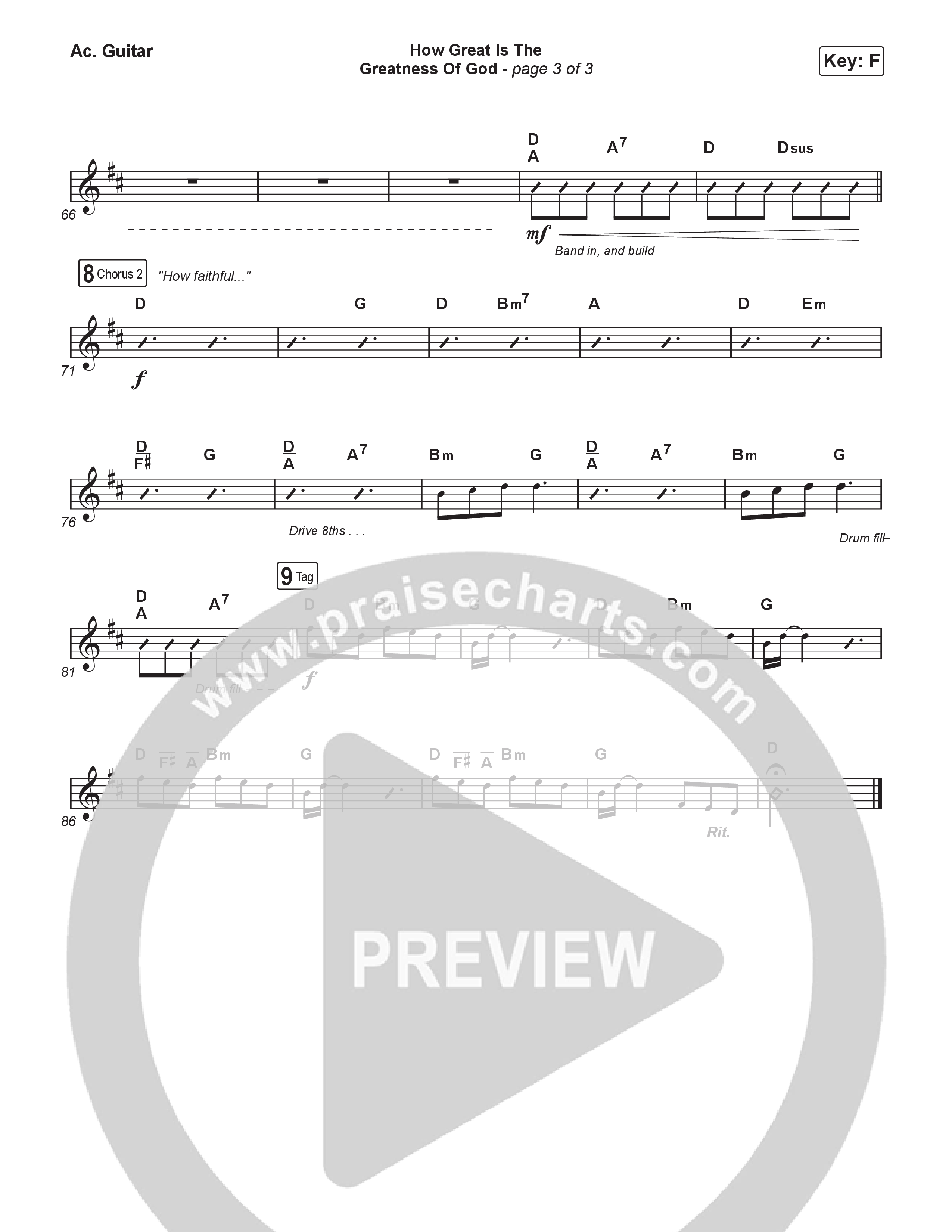 How Great Is The Greatness Of God (Sing It Now) Acoustic Guitar (Keith & Kristyn Getty / Matt Boswell / Matt Papa / Bryan Fowler / Arr. Luke Gambill)