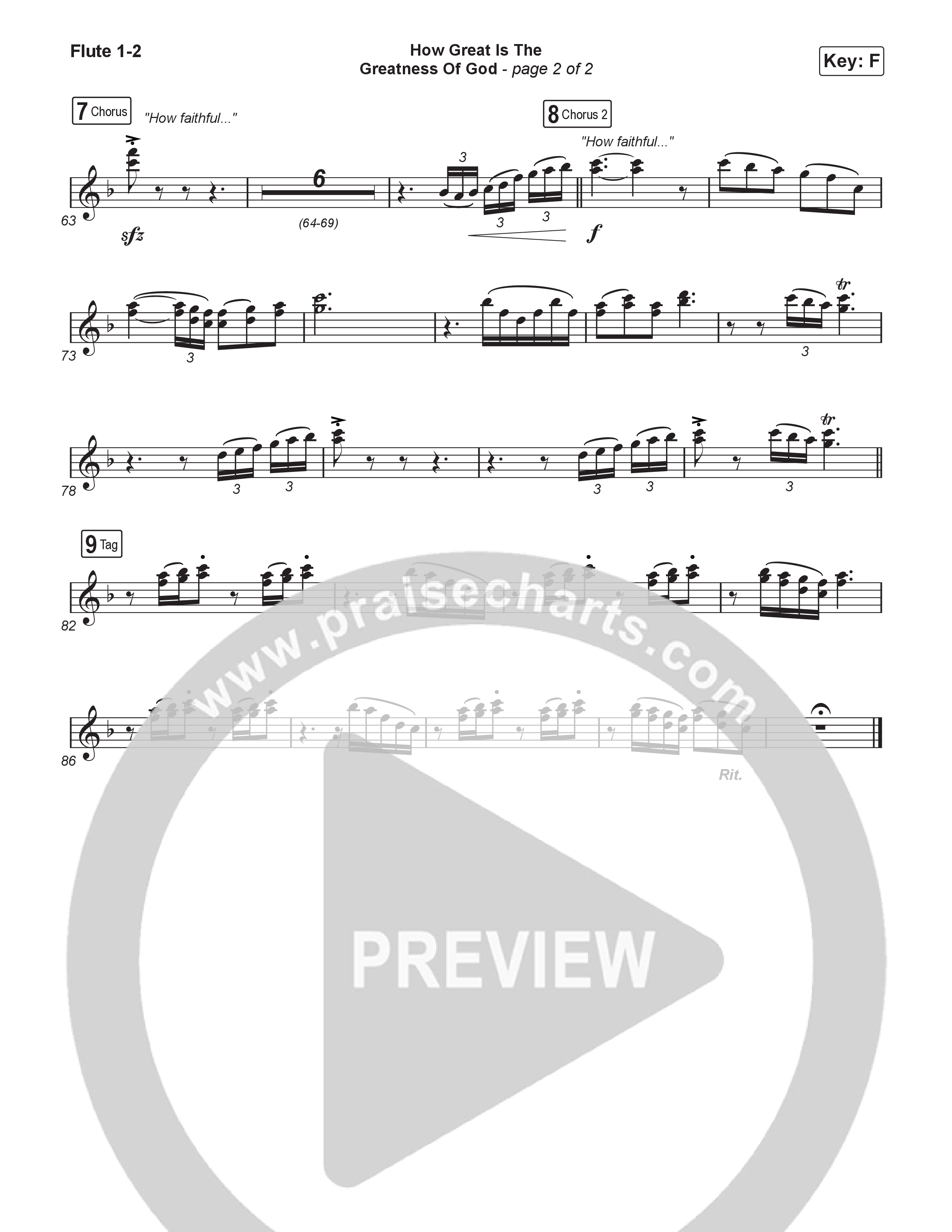 How Great Is The Greatness Of God (Sing It Now) Flute 1/2 (Keith & Kristyn Getty / Matt Boswell / Matt Papa / Bryan Fowler / Arr. Luke Gambill)