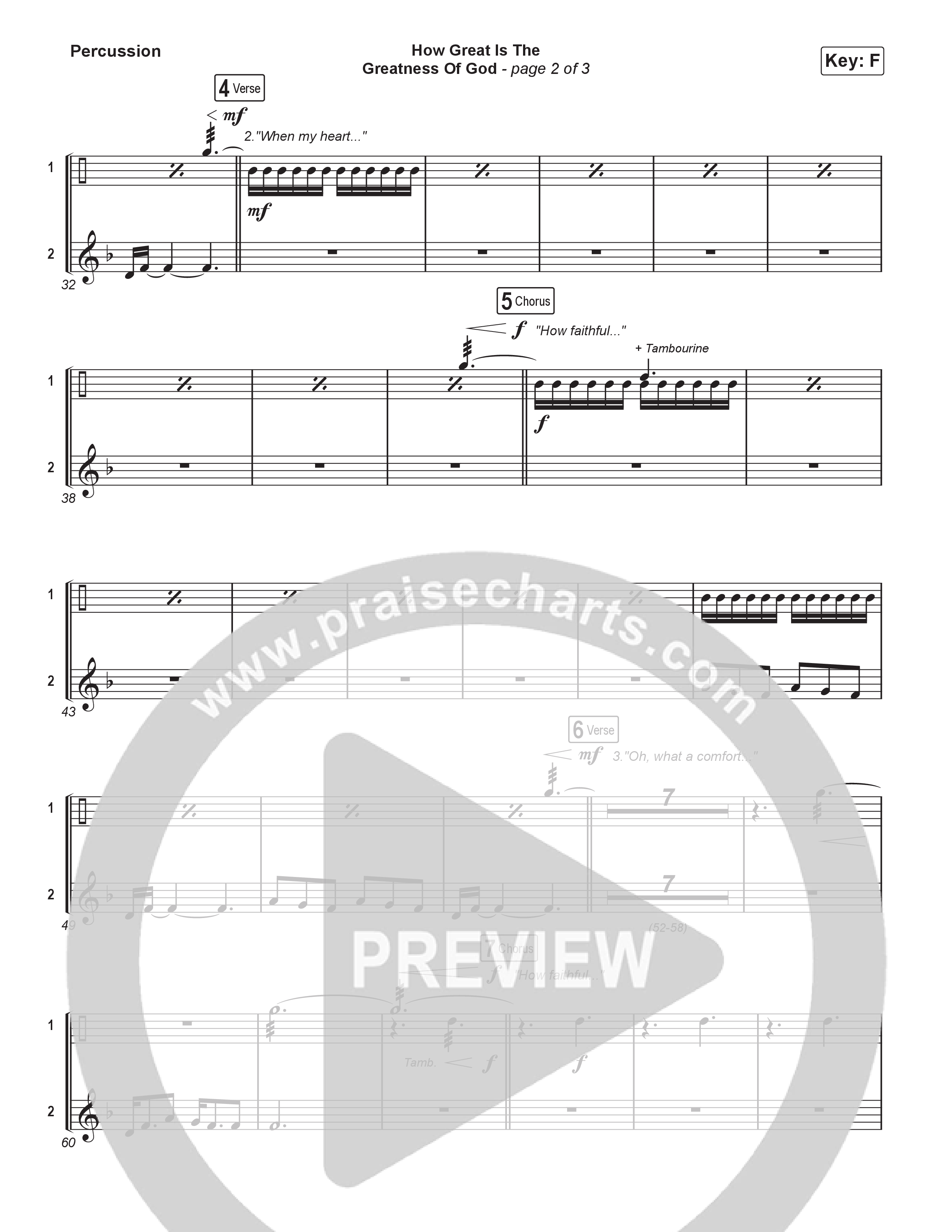 How Great Is The Greatness Of God (Worship Choir/SAB) Percussion (Keith & Kristyn Getty / Matt Boswell / Matt Papa / Bryan Fowler / Arr. Luke Gambill)
