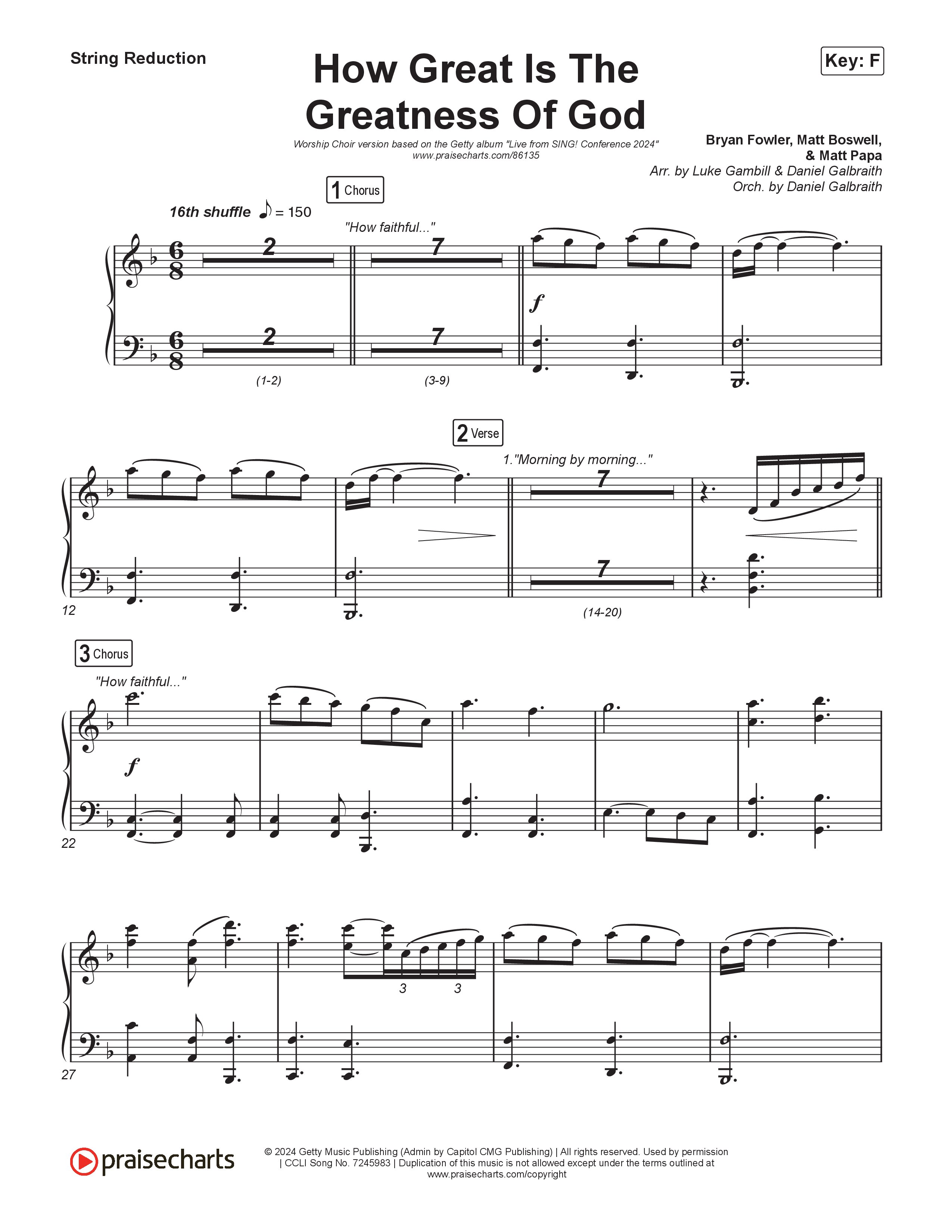 How Great Is The Greatness Of God (Worship Choir/SAB) String Reduction (Keith & Kristyn Getty / Matt Boswell / Matt Papa / Bryan Fowler / Arr. Luke Gambill)