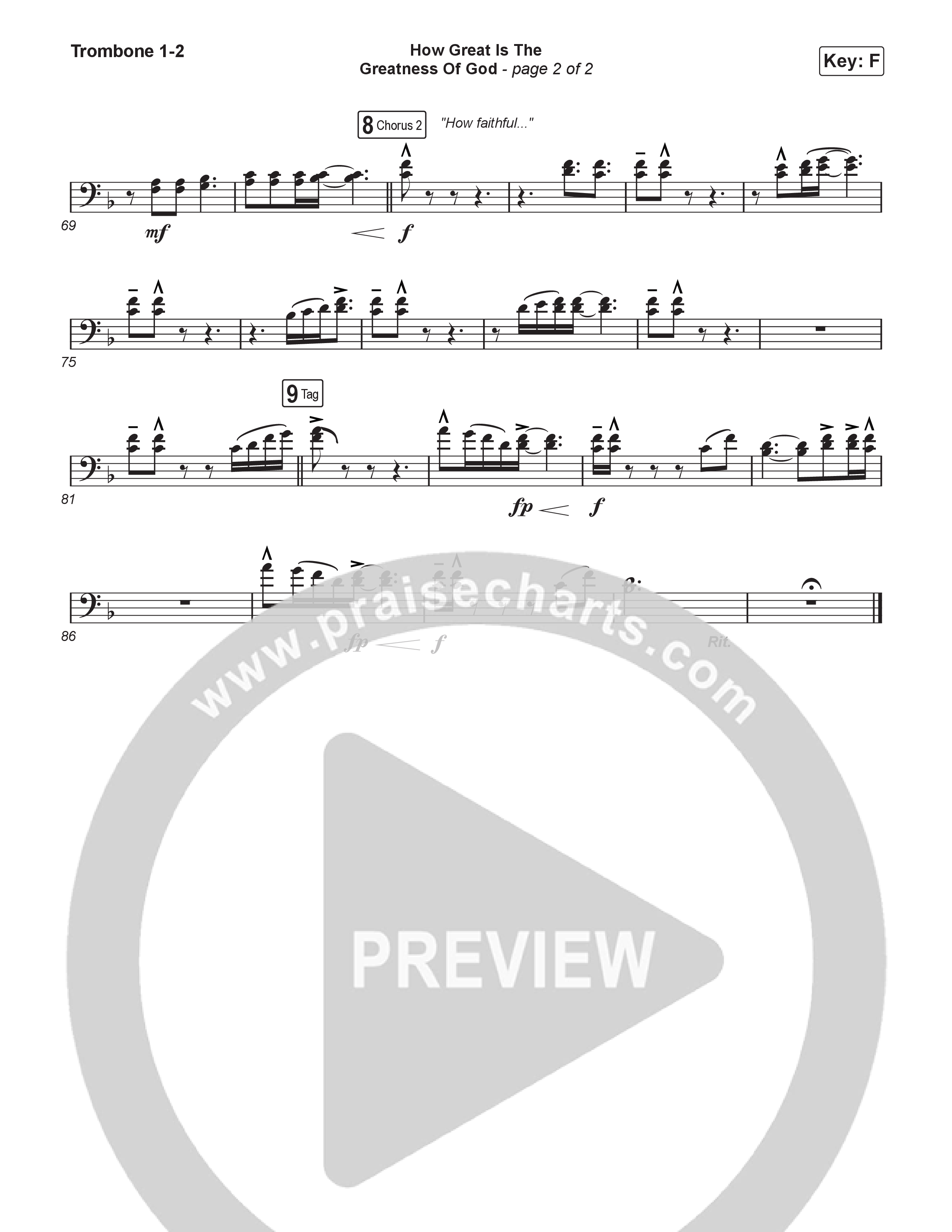 How Great Is The Greatness Of God (Worship Choir/SAB) Trombone 1/2 (Keith & Kristyn Getty / Matt Boswell / Matt Papa / Bryan Fowler / Arr. Luke Gambill)