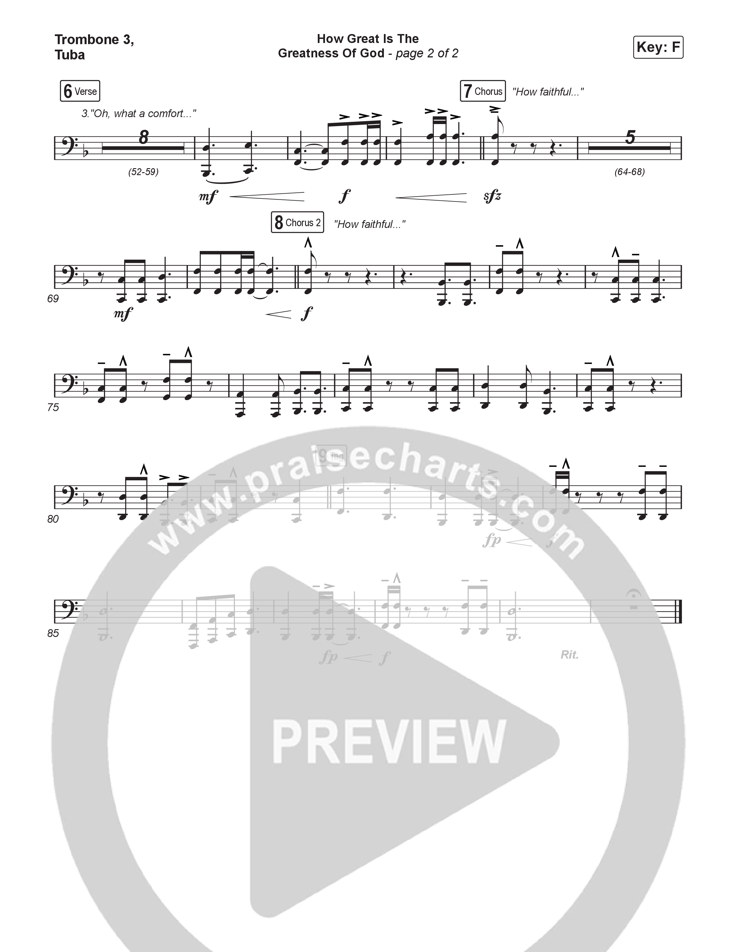 How Great Is The Greatness Of God (Worship Choir/SAB) Trombone 3/Tuba (Keith & Kristyn Getty / Matt Boswell / Matt Papa / Bryan Fowler / Arr. Luke Gambill)