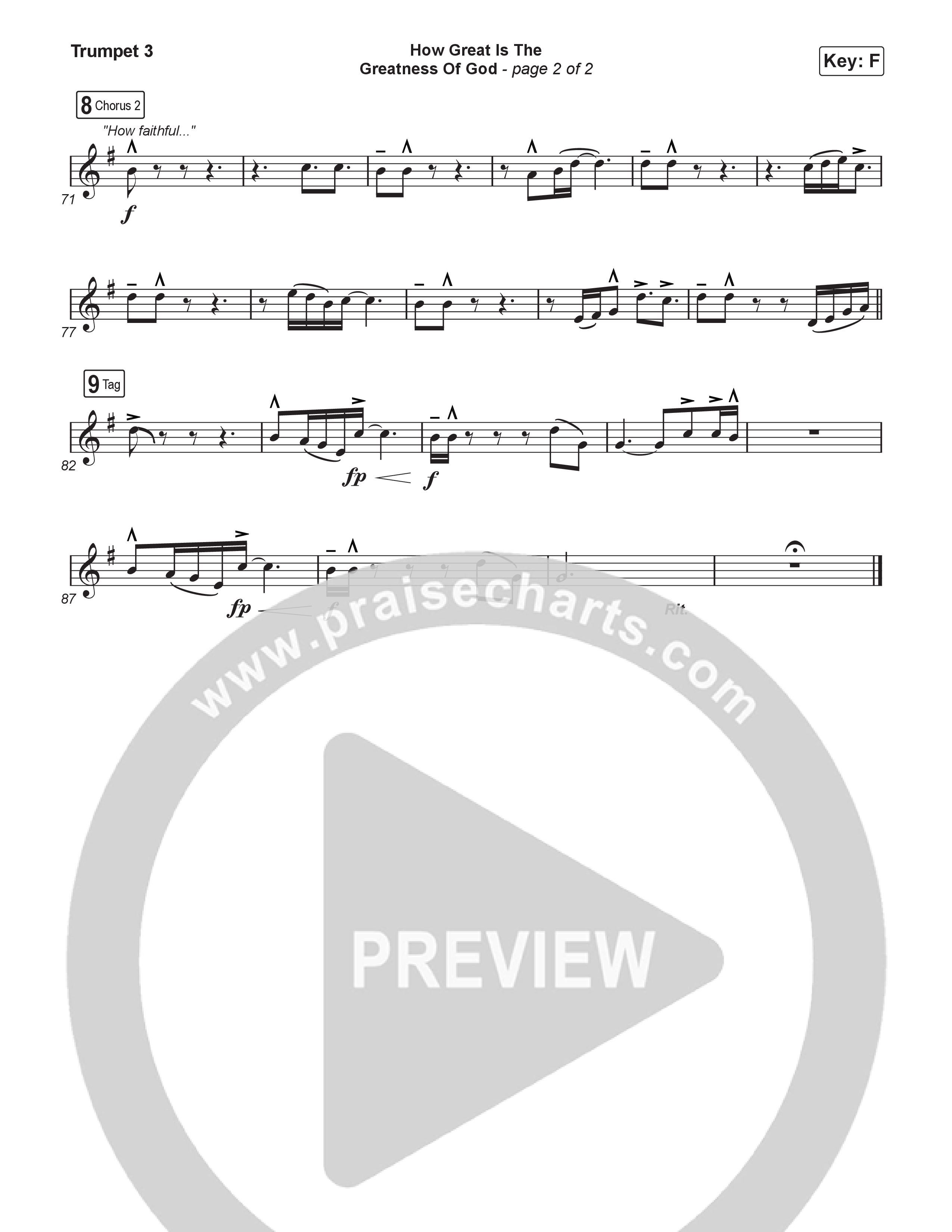How Great Is The Greatness Of God (Worship Choir/SAB) Trumpet 3 (Keith & Kristyn Getty / Matt Boswell / Matt Papa / Bryan Fowler / Arr. Luke Gambill)