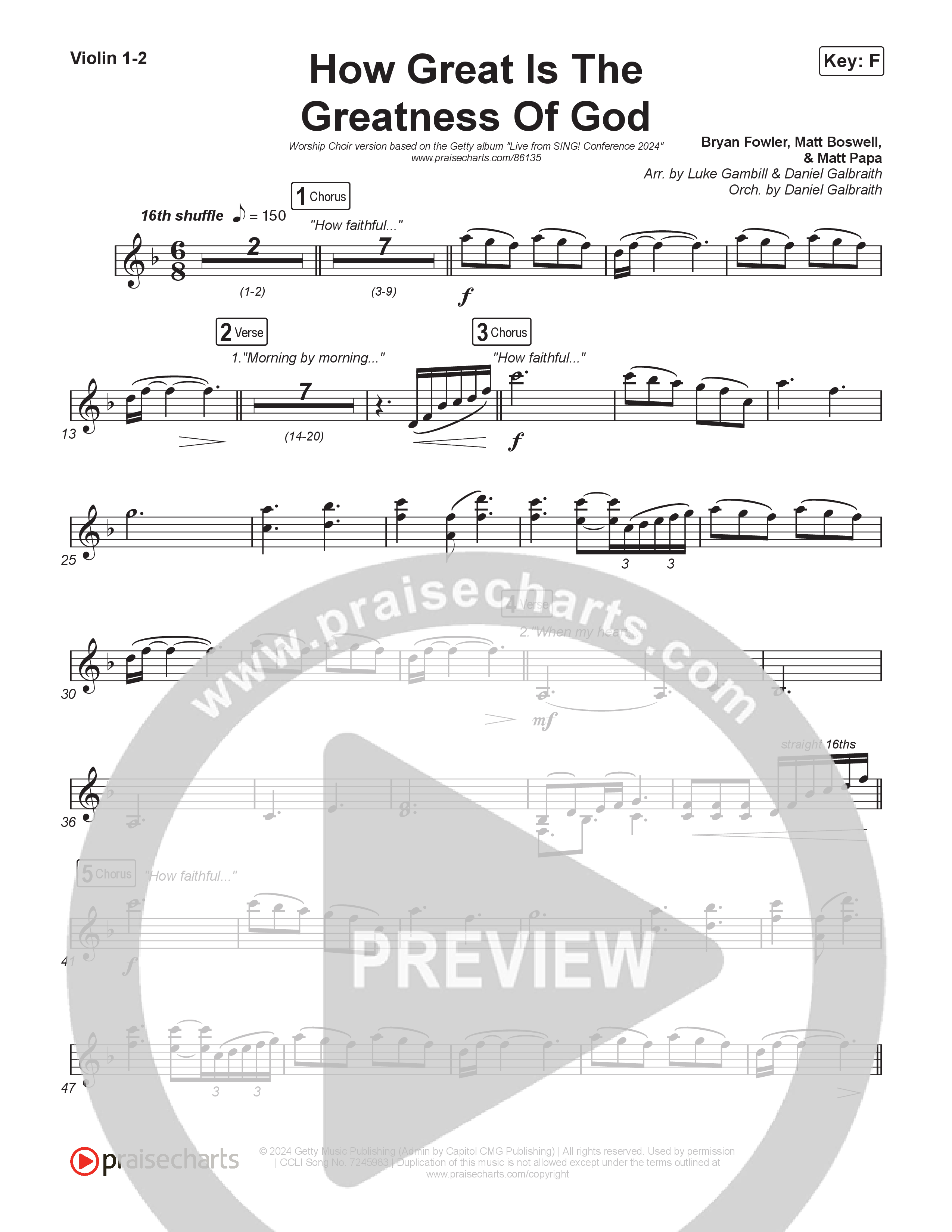 How Great Is The Greatness Of God (Worship Choir/SAB) String Pack (Keith & Kristyn Getty / Matt Boswell / Matt Papa / Bryan Fowler / Arr. Luke Gambill)