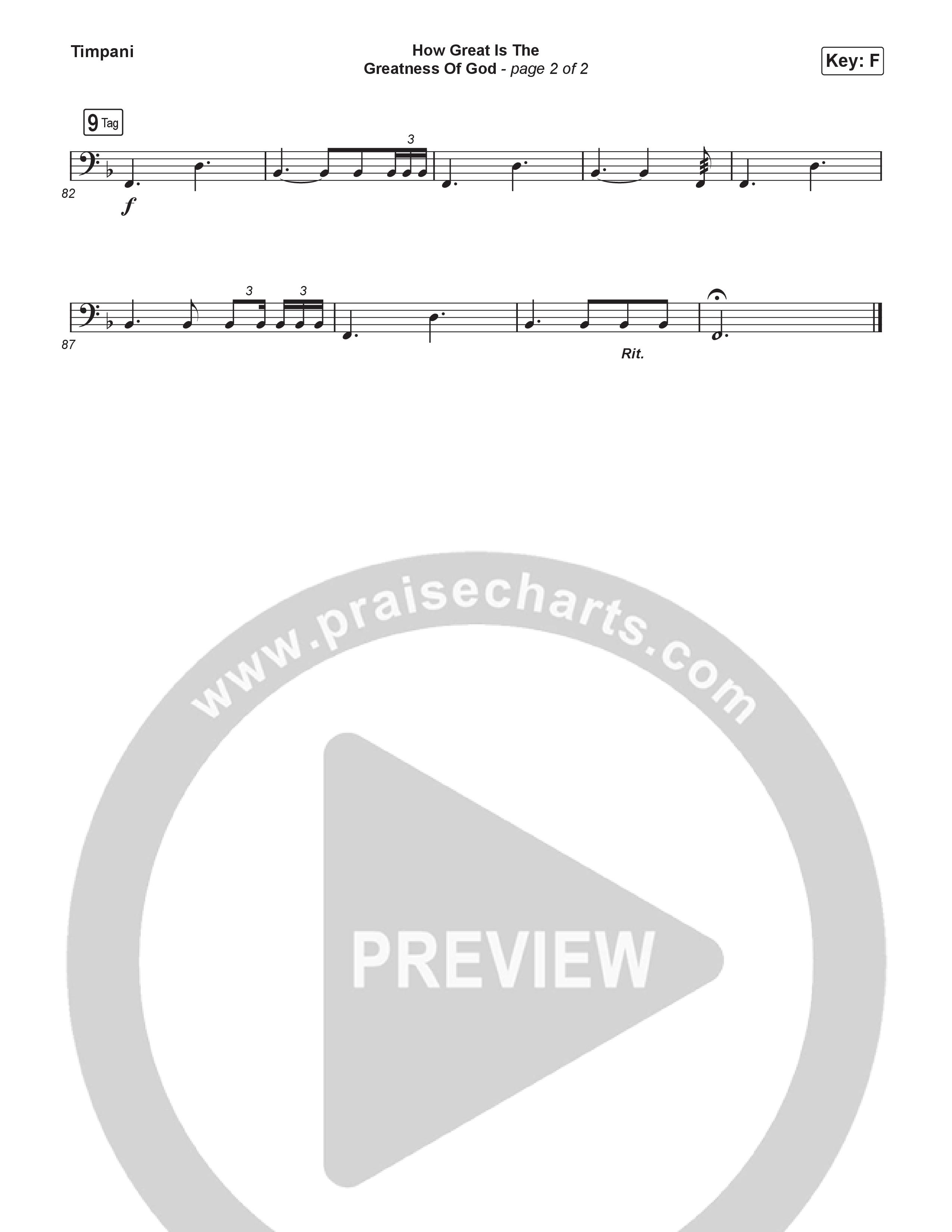 How Great Is The Greatness Of God (Unison/2-Part) Timpani (Keith & Kristyn Getty / Matt Boswell / Matt Papa / Bryan Fowler / Arr. Luke Gambill)