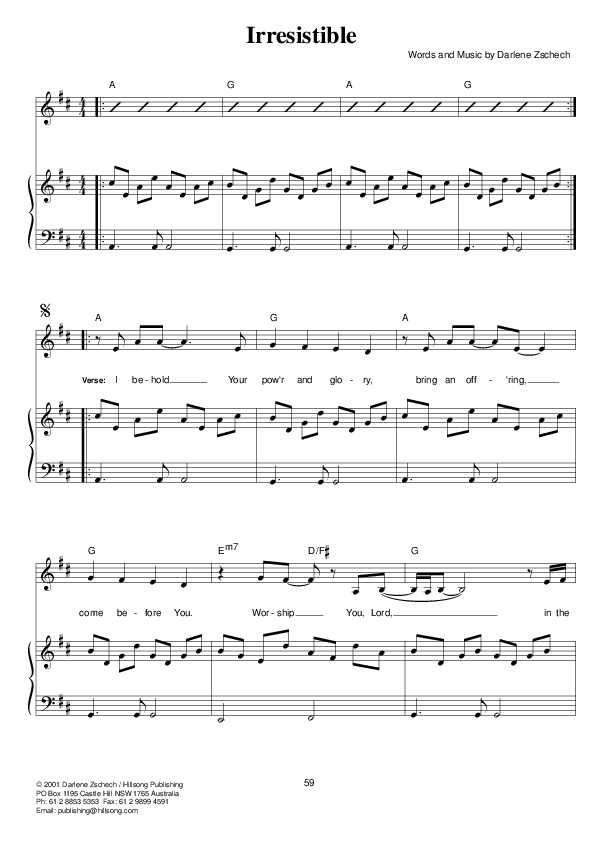 Irresistible Piano/Vocal (Hillsong Worship)