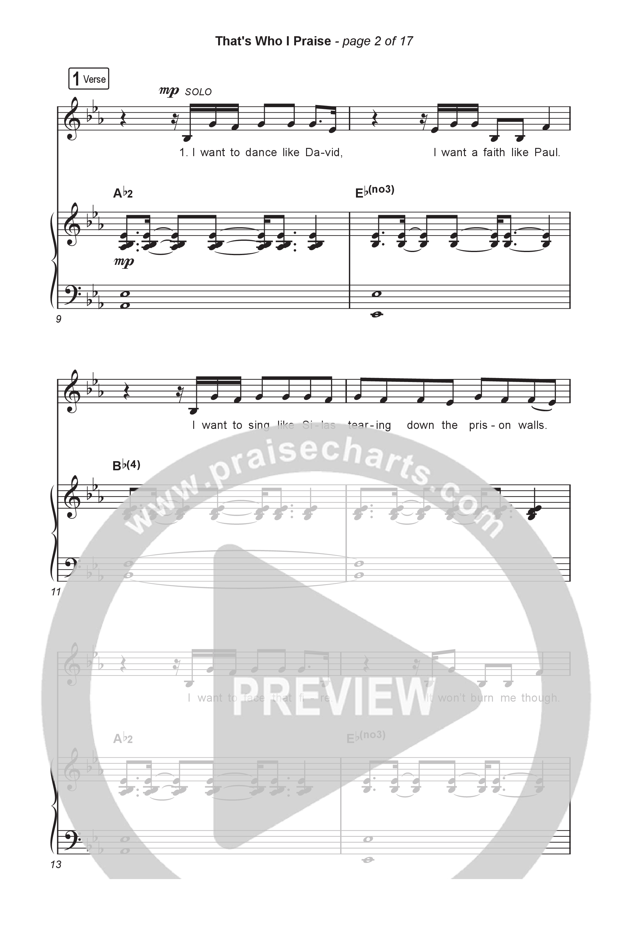 That's Who I Praise (Choral Anthem SATB) Octavo (SATB & Pno) (Brandon Lake / Arr. Luke Gambill)