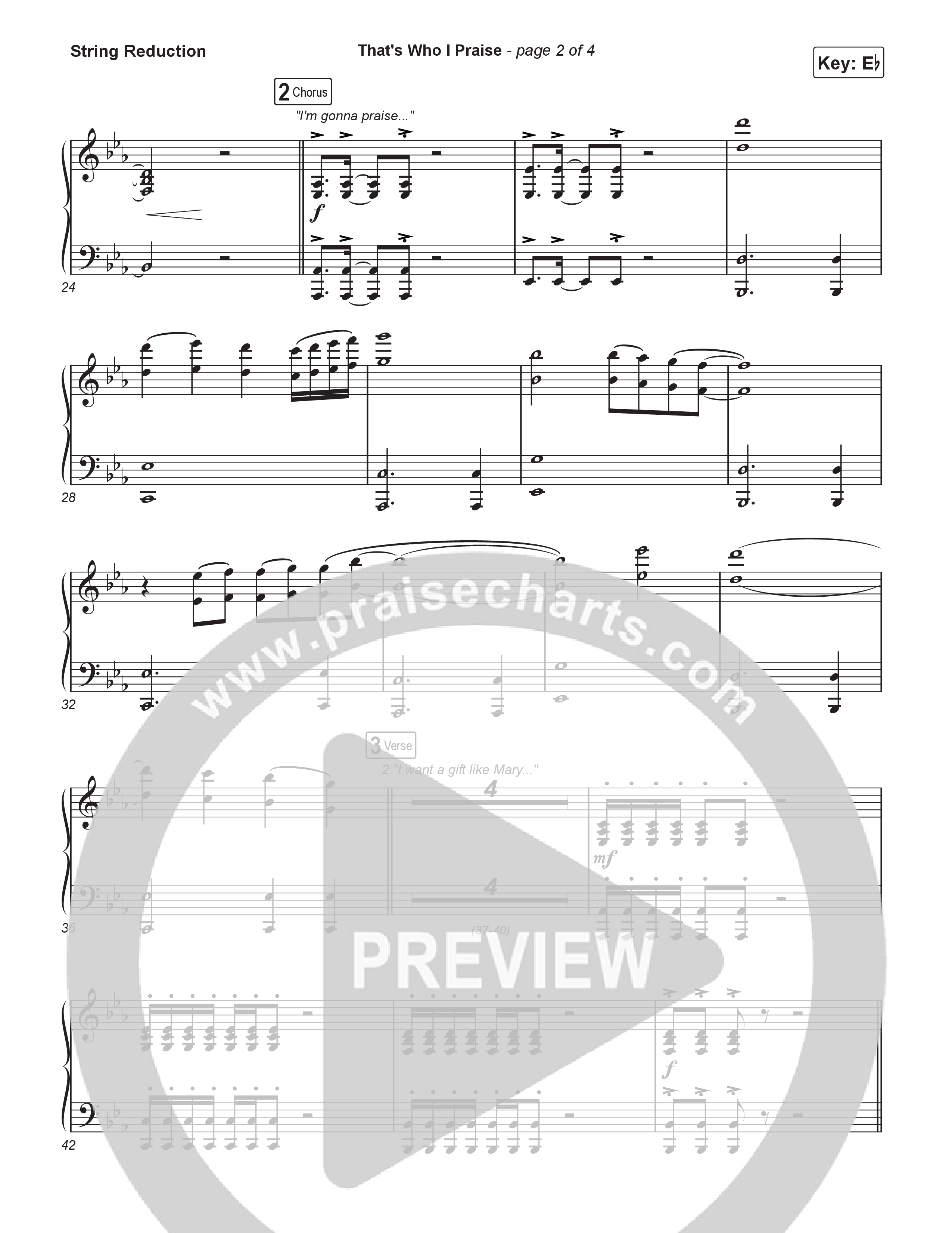 That's Who I Praise (Choral Anthem SATB) String Reduction (Brandon Lake / Arr. Luke Gambill)