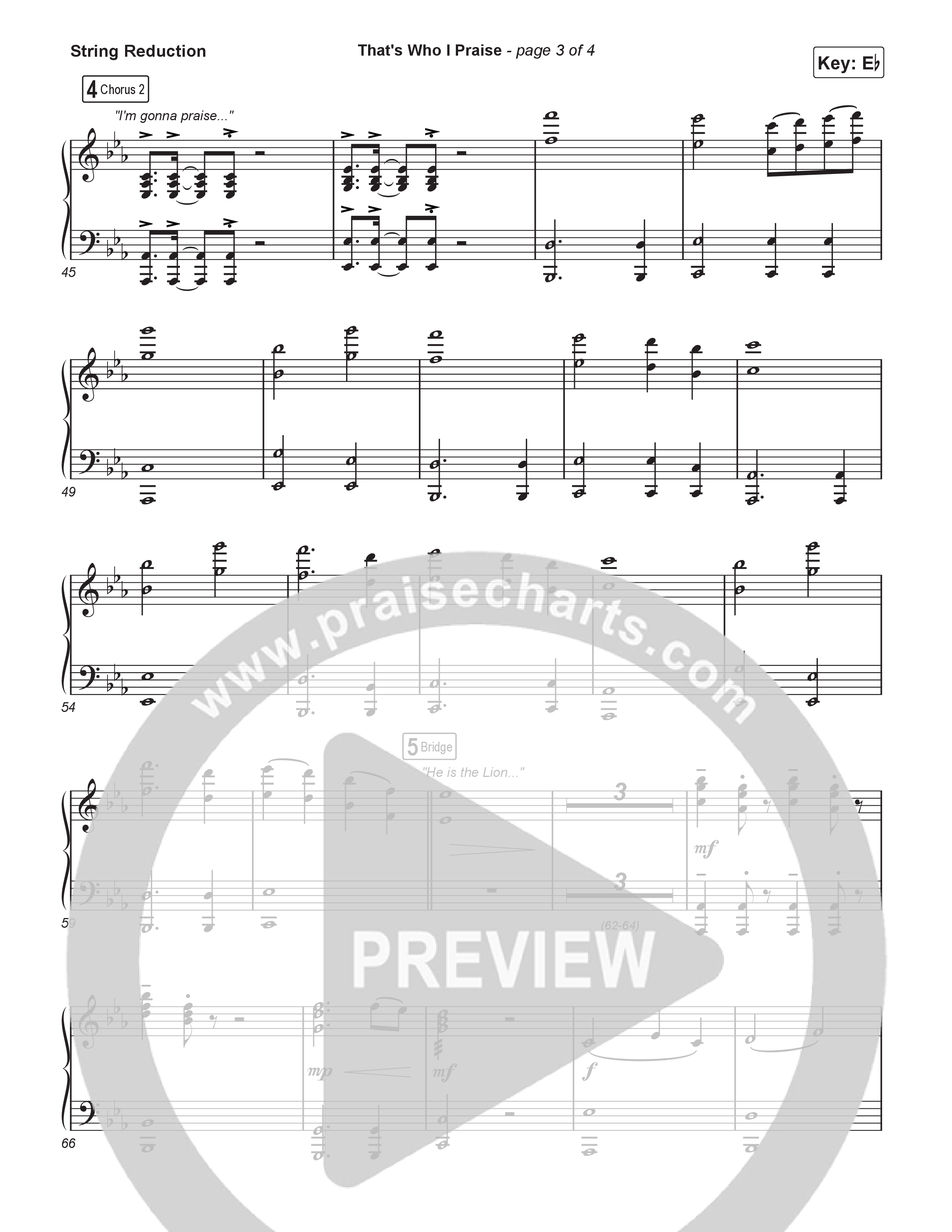 That's Who I Praise (Choral Anthem SATB) String Reduction (Brandon Lake / Arr. Luke Gambill)