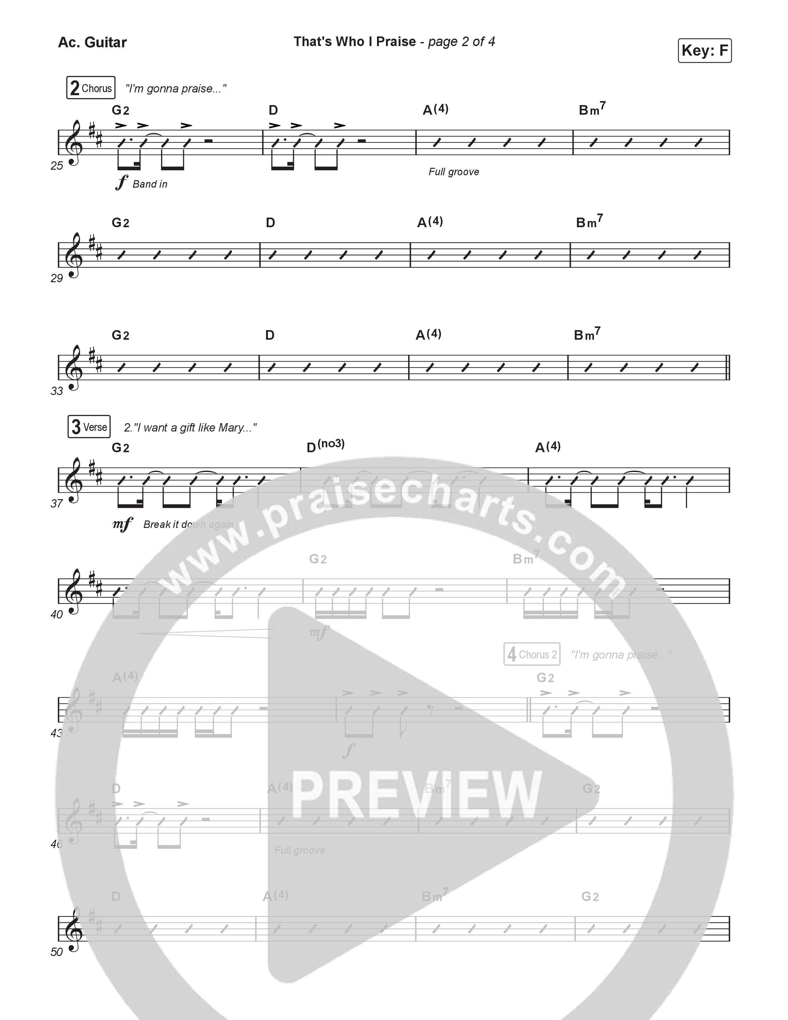 That's Who I Praise (Sing It Now) Acoustic Guitar (Brandon Lake / Arr. Luke Gambill)