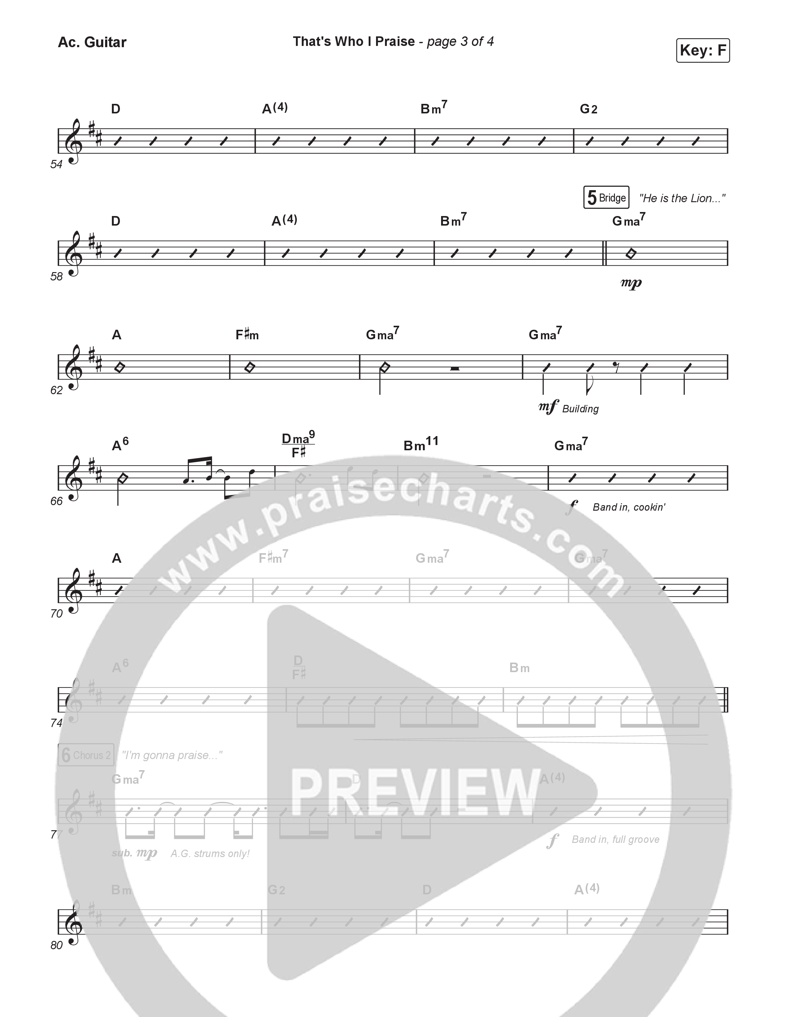 That's Who I Praise (Sing It Now) Acoustic Guitar (Brandon Lake / Arr. Luke Gambill)