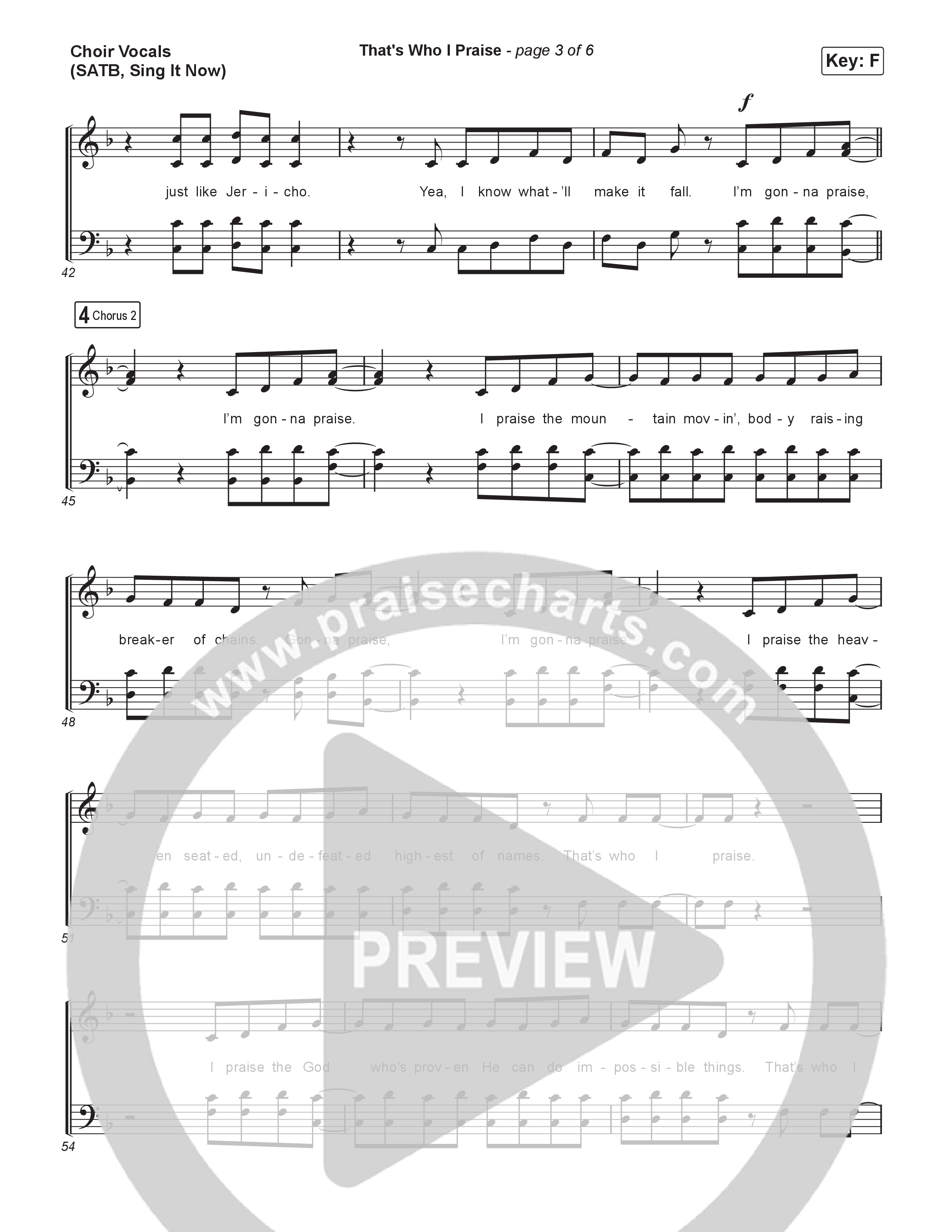 That's Who I Praise (Sing It Now) Choir Sheet (SATB) (Brandon Lake / Arr. Luke Gambill)