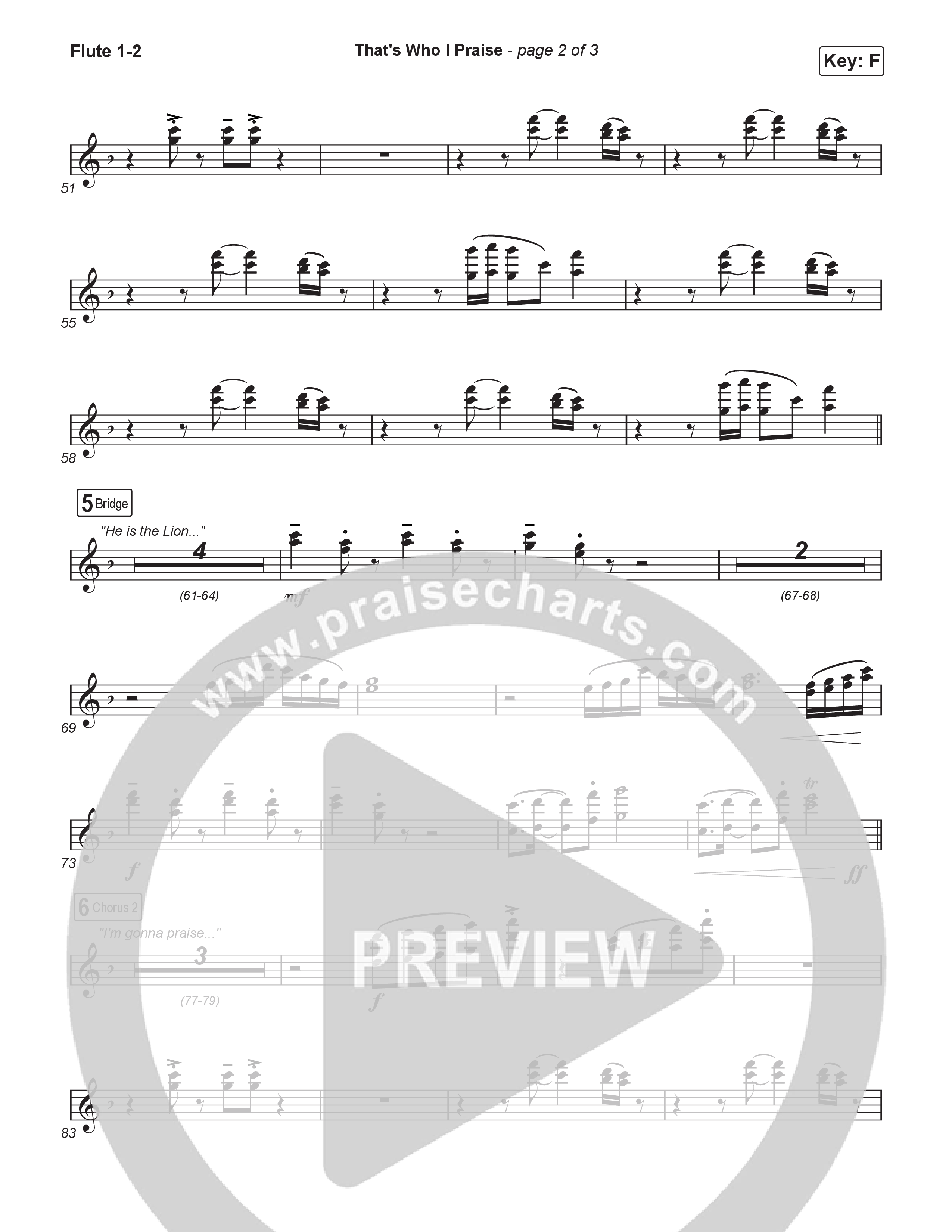 That's Who I Praise (Sing It Now) Flute 1/2 (Brandon Lake / Arr. Luke Gambill)