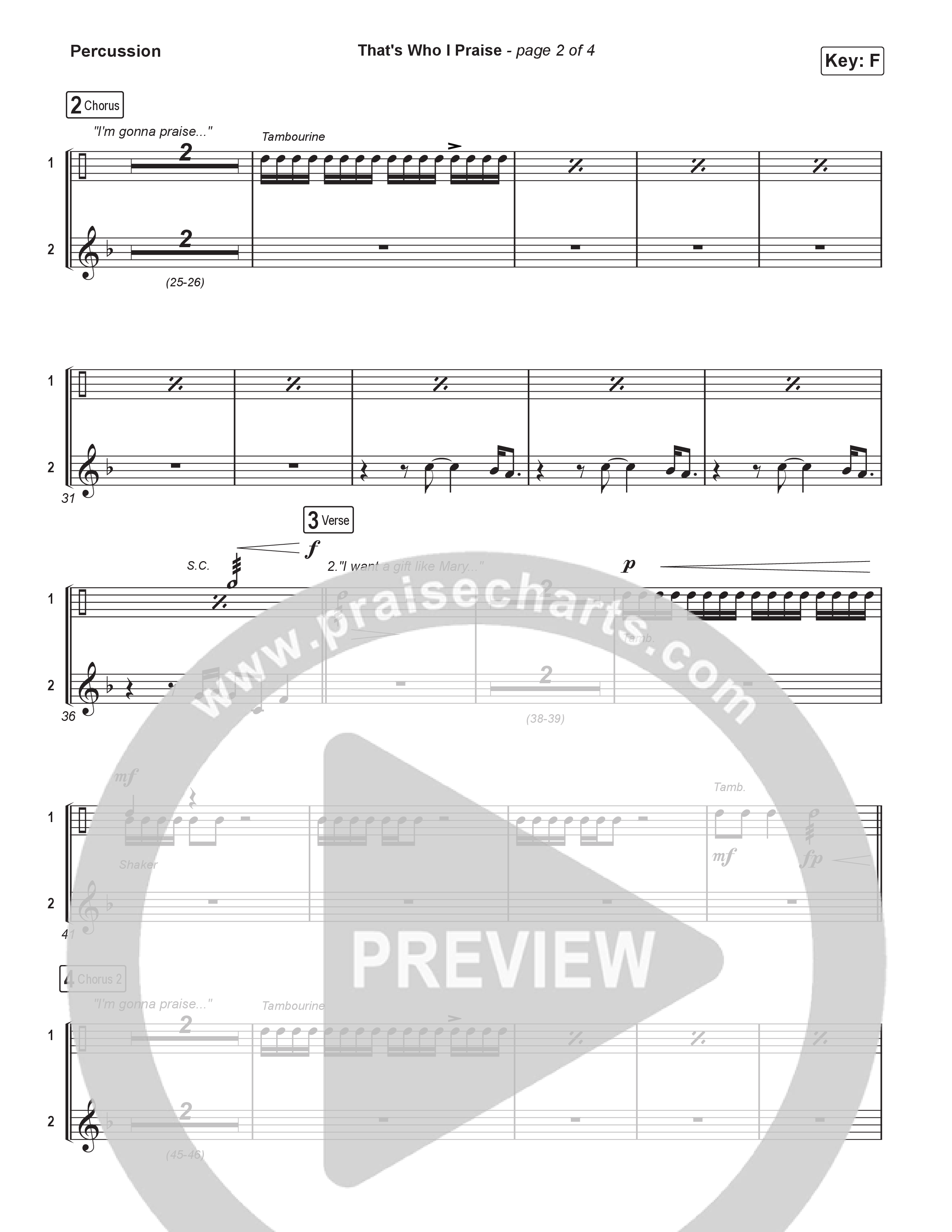 That's Who I Praise (Sing It Now) Percussion (Brandon Lake / Arr. Luke Gambill)