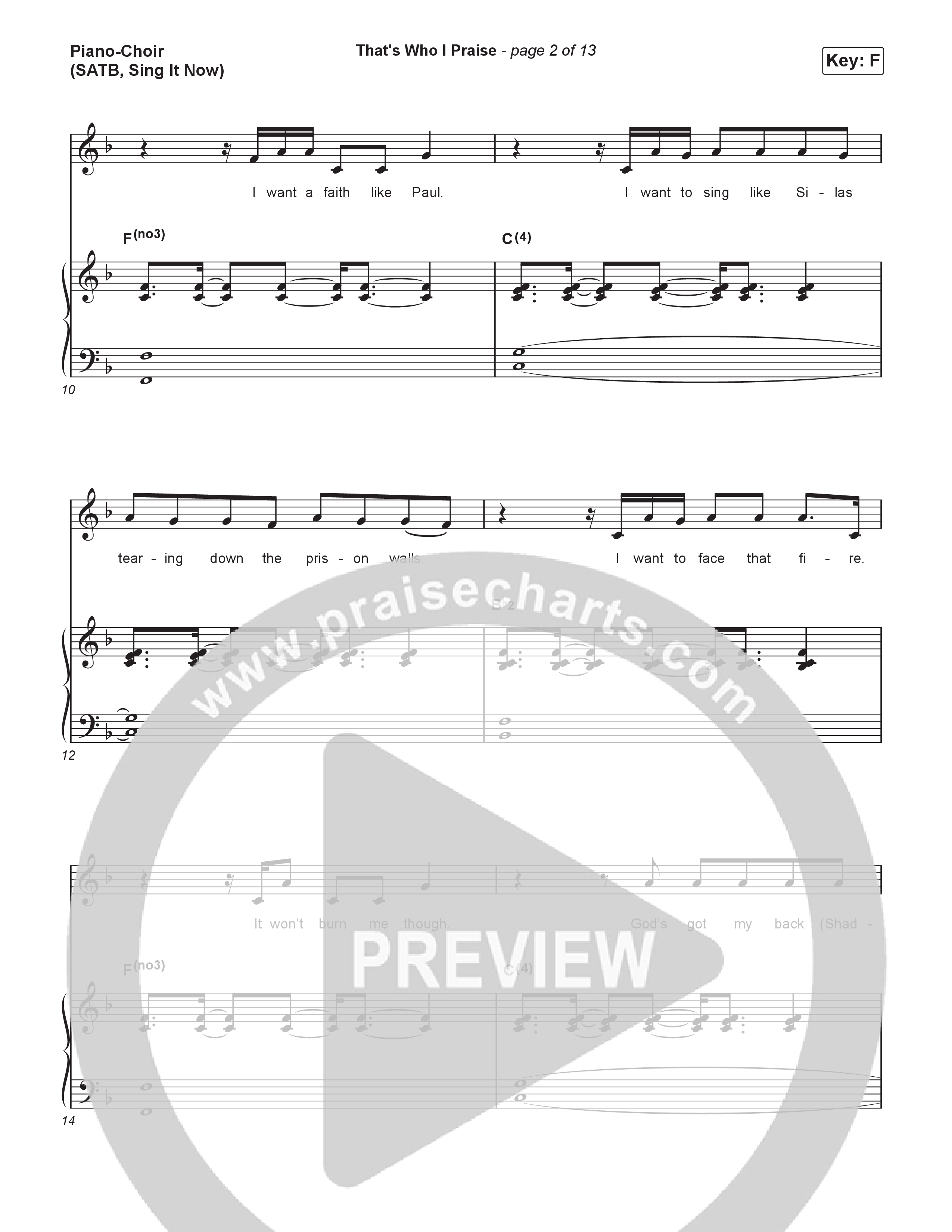 That's Who I Praise (Sing It Now) Piano/Choir (SATB) (Brandon Lake / Arr. Luke Gambill)