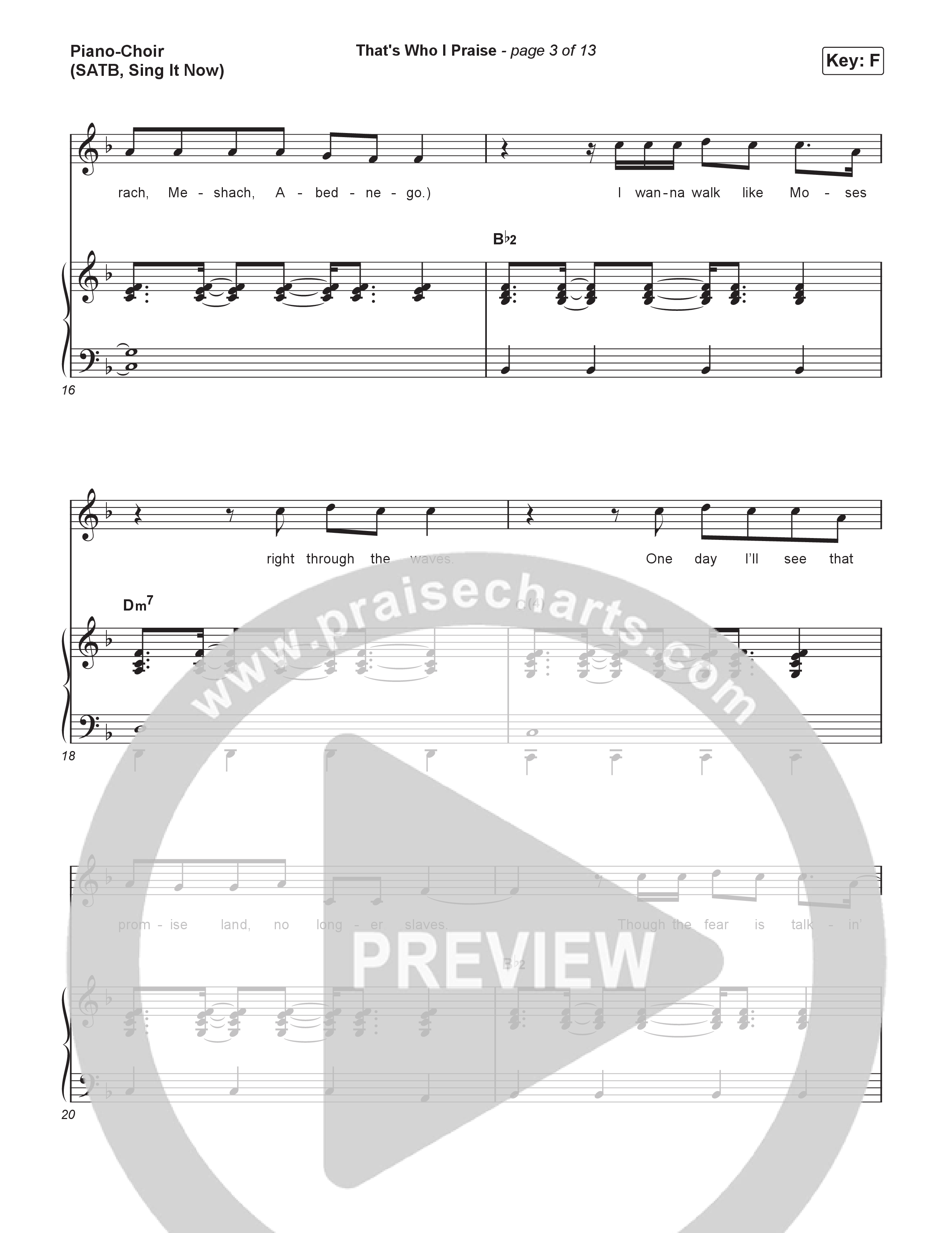 That's Who I Praise (Sing It Now) Piano/Choir (SATB) (Brandon Lake / Arr. Luke Gambill)