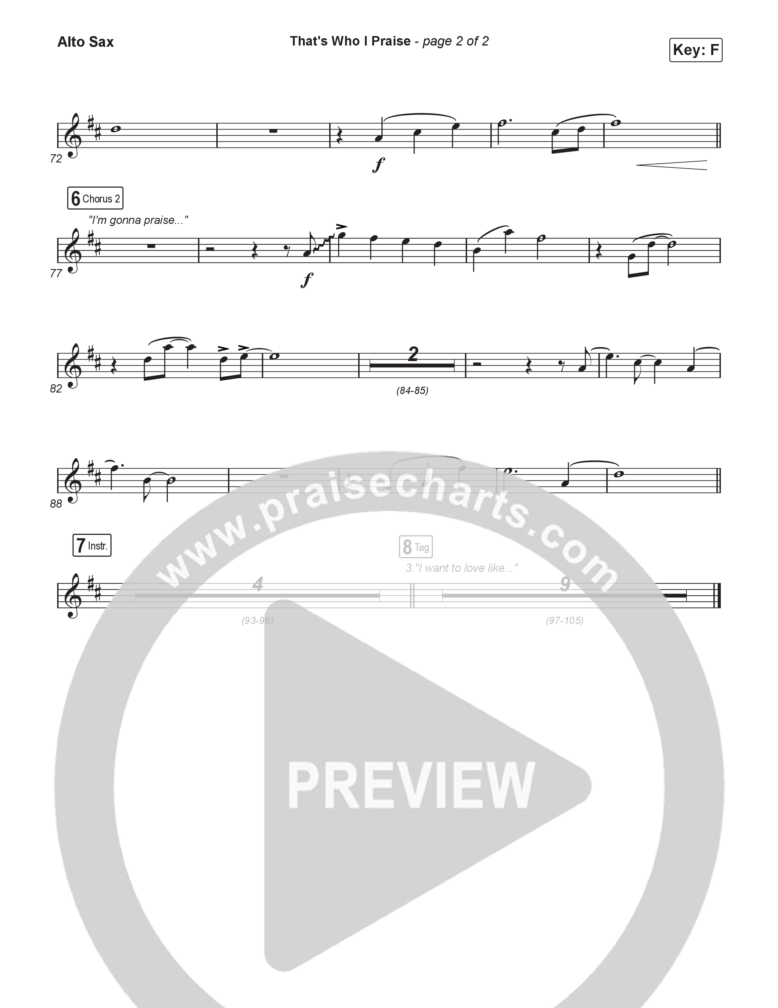 That's Who I Praise (Worship Choir/SAB) Sax Pack (Brandon Lake / Arr. Luke Gambill)