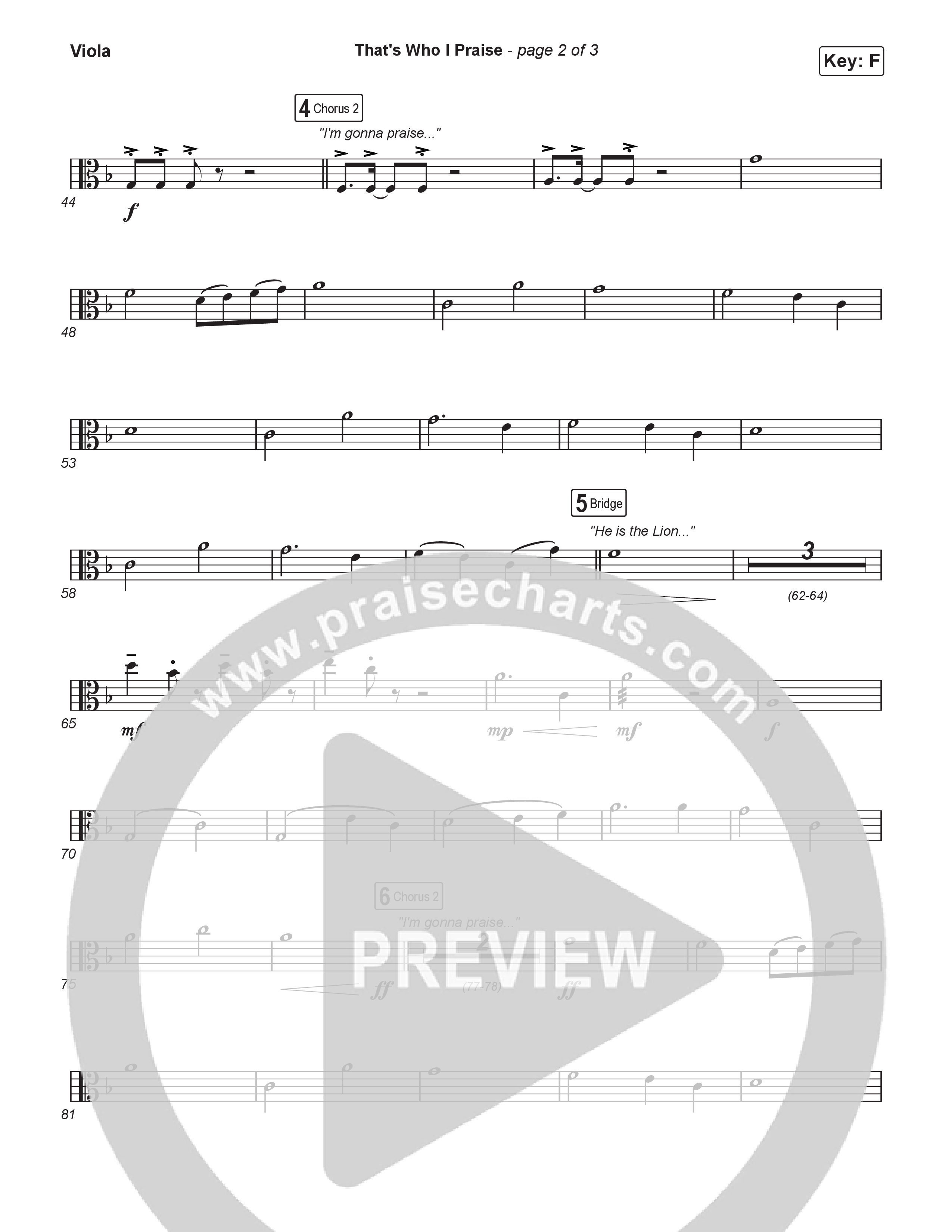 That's Who I Praise (Worship Choir/SAB) Viola (Brandon Lake / Arr. Luke Gambill)