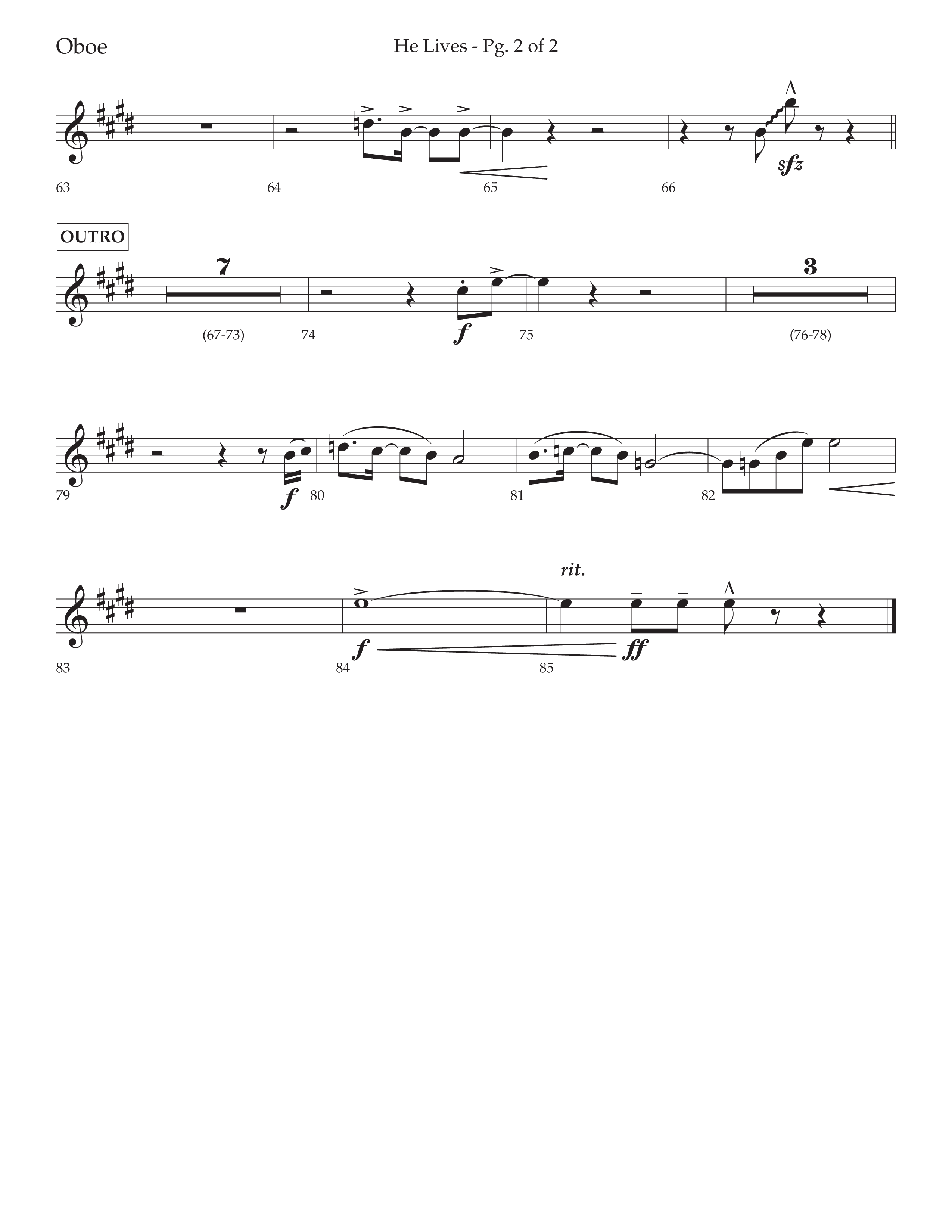He Lives (Choral Anthem SATB) Oboe (Lifeway Choral / Arr. David Wise / Orch. David Shipps)