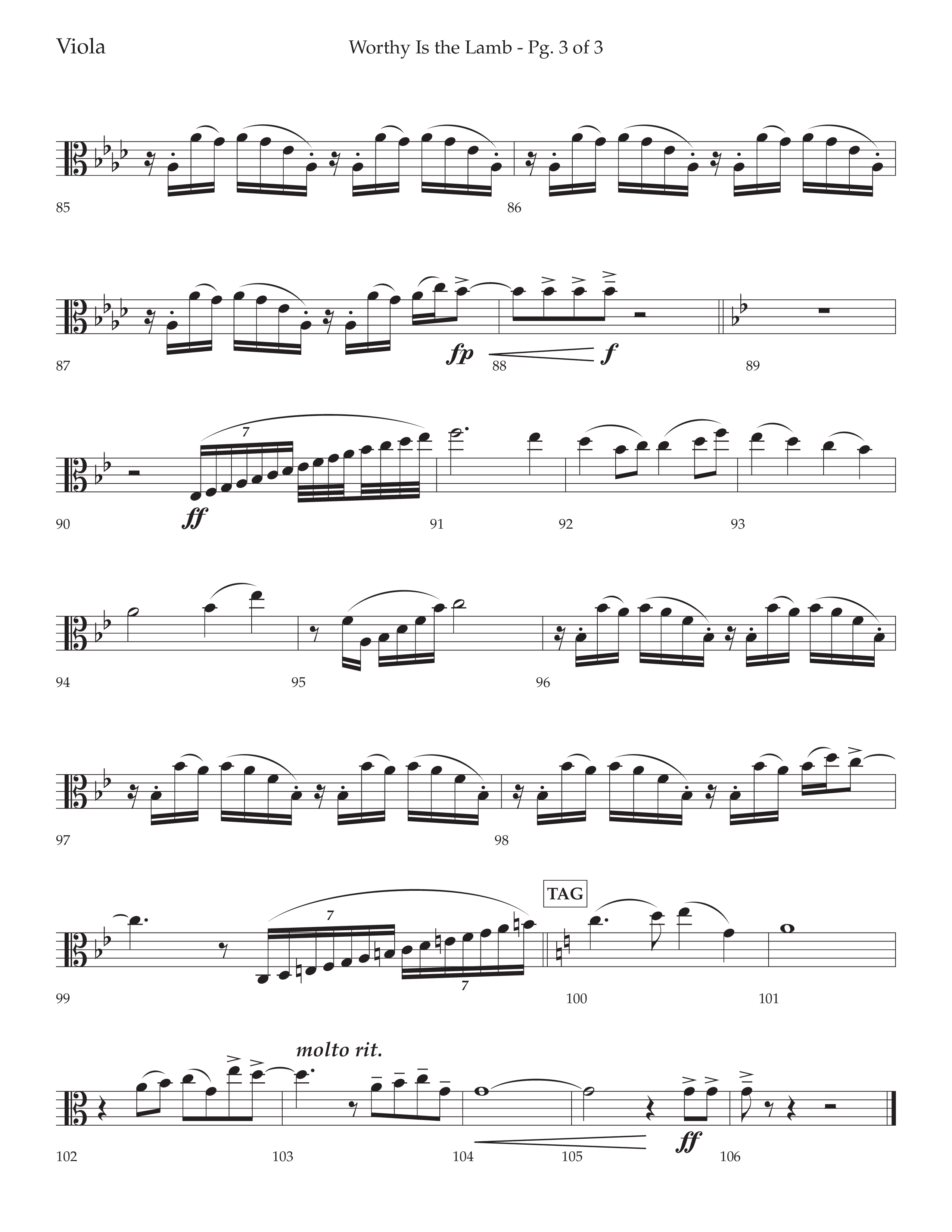 Worthy Is The Lamb (with O Come Let Us Adore Him) (Choral Anthem SATB) Viola (Lifeway Choral / Arr. Cody McVey)