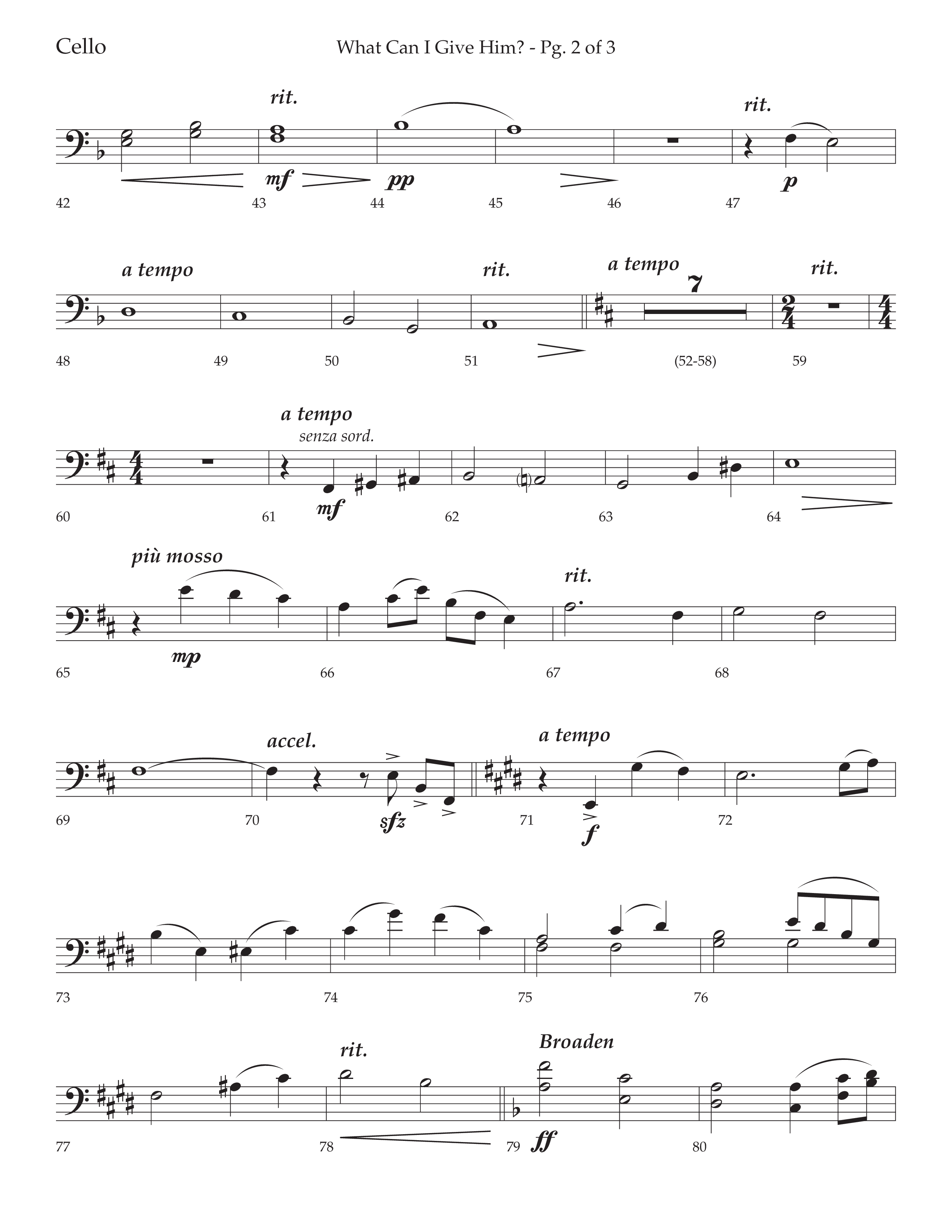 What Can I Give Him (with Away In A Manger, Sweet Holy Child, Redeemer and Savior) (Choral Anthem SATB) Cello (Lifeway Choral / Arr. Cody McVey)