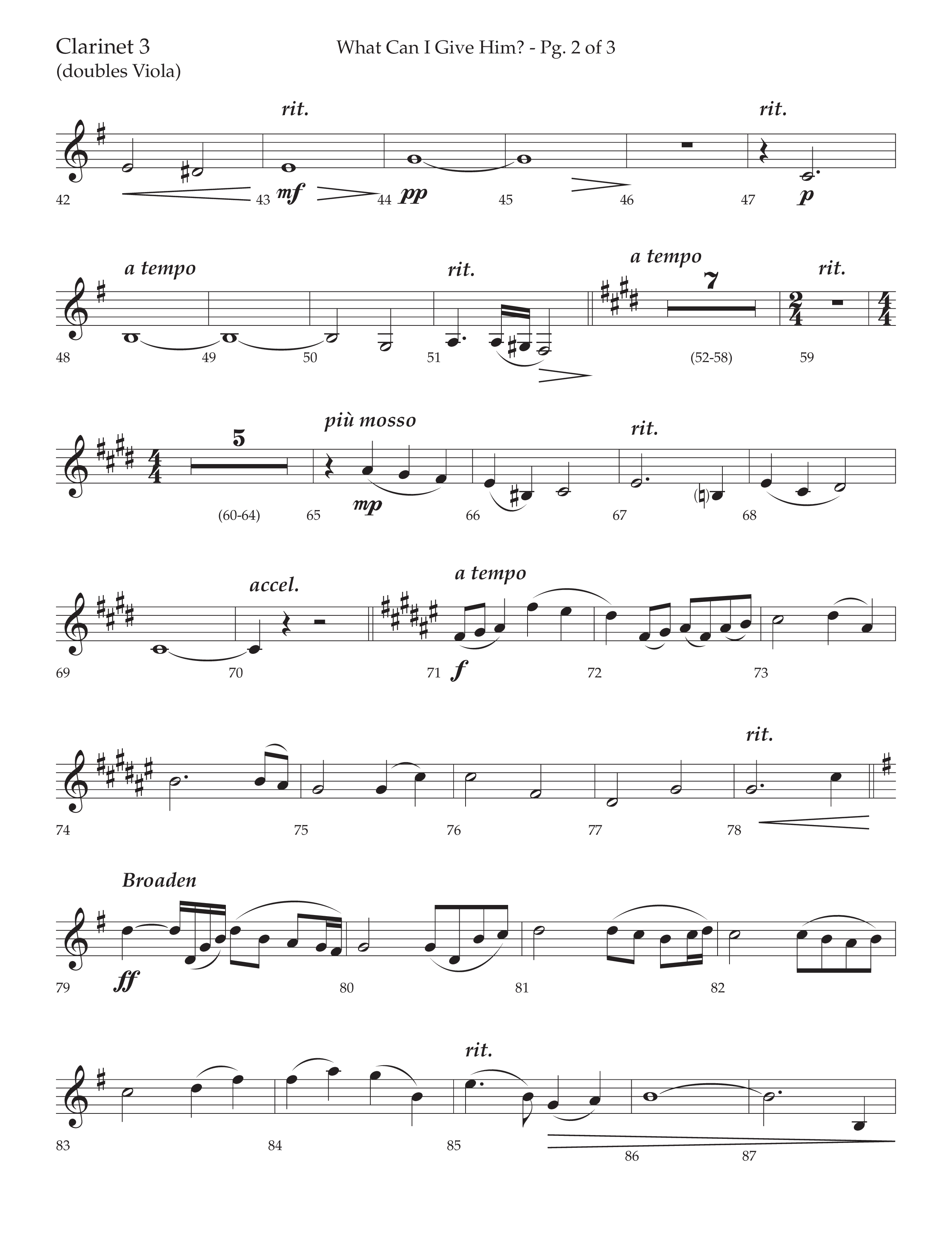 What Can I Give Him (with Away In A Manger, Sweet Holy Child, Redeemer and Savior) (Choral Anthem SATB) Clarinet 3 (Lifeway Choral / Arr. Cody McVey)