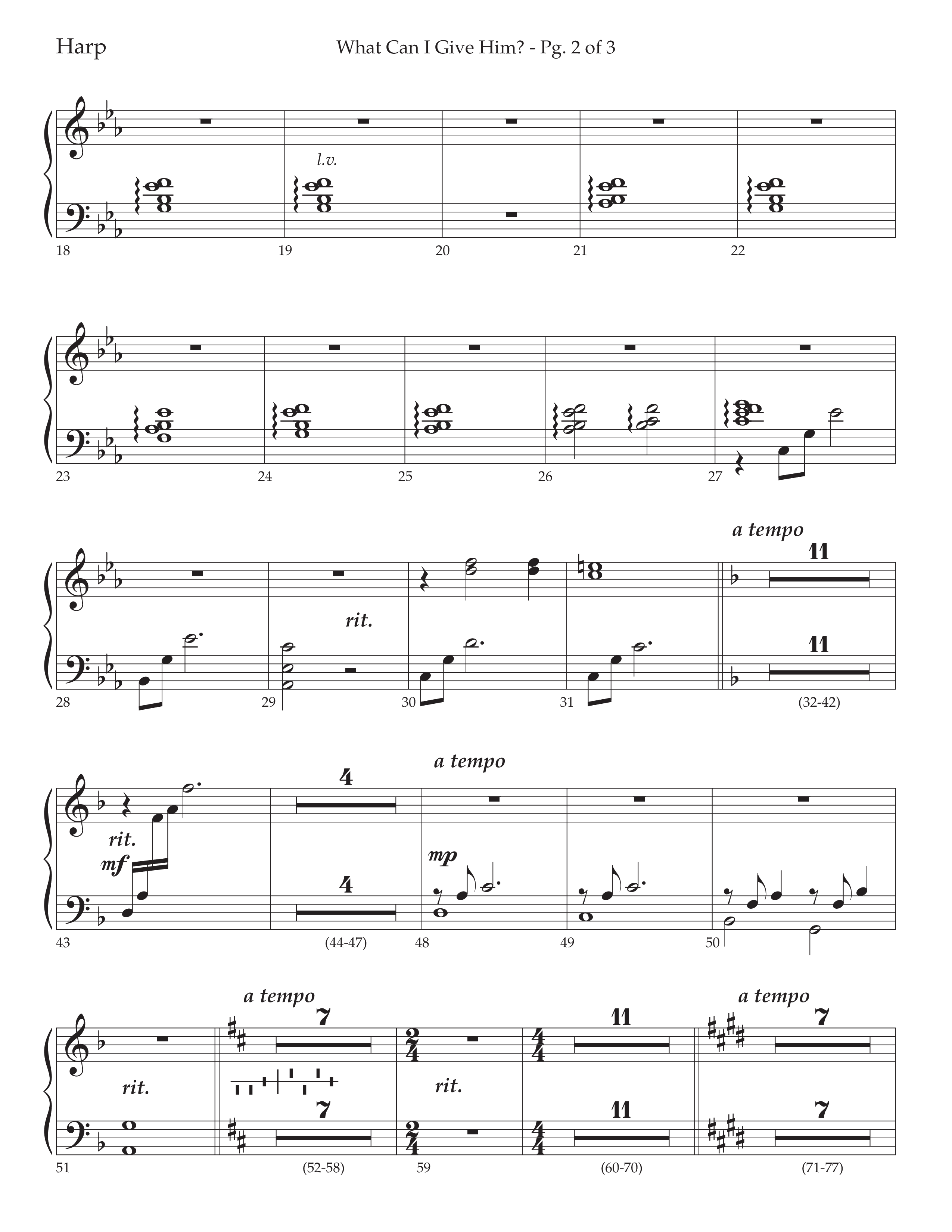 What Can I Give Him (with Away In A Manger, Sweet Holy Child, Redeemer and Savior) (Choral Anthem SATB) Harp (Lifeway Choral / Arr. Cody McVey)